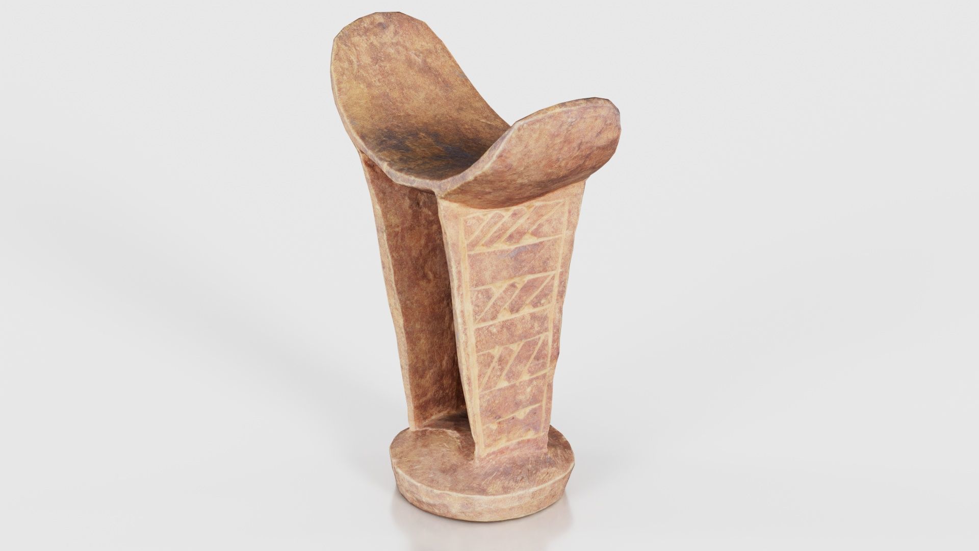 Headrest Africa Wood Furniture Prop 34 Low-poly 3D model_26