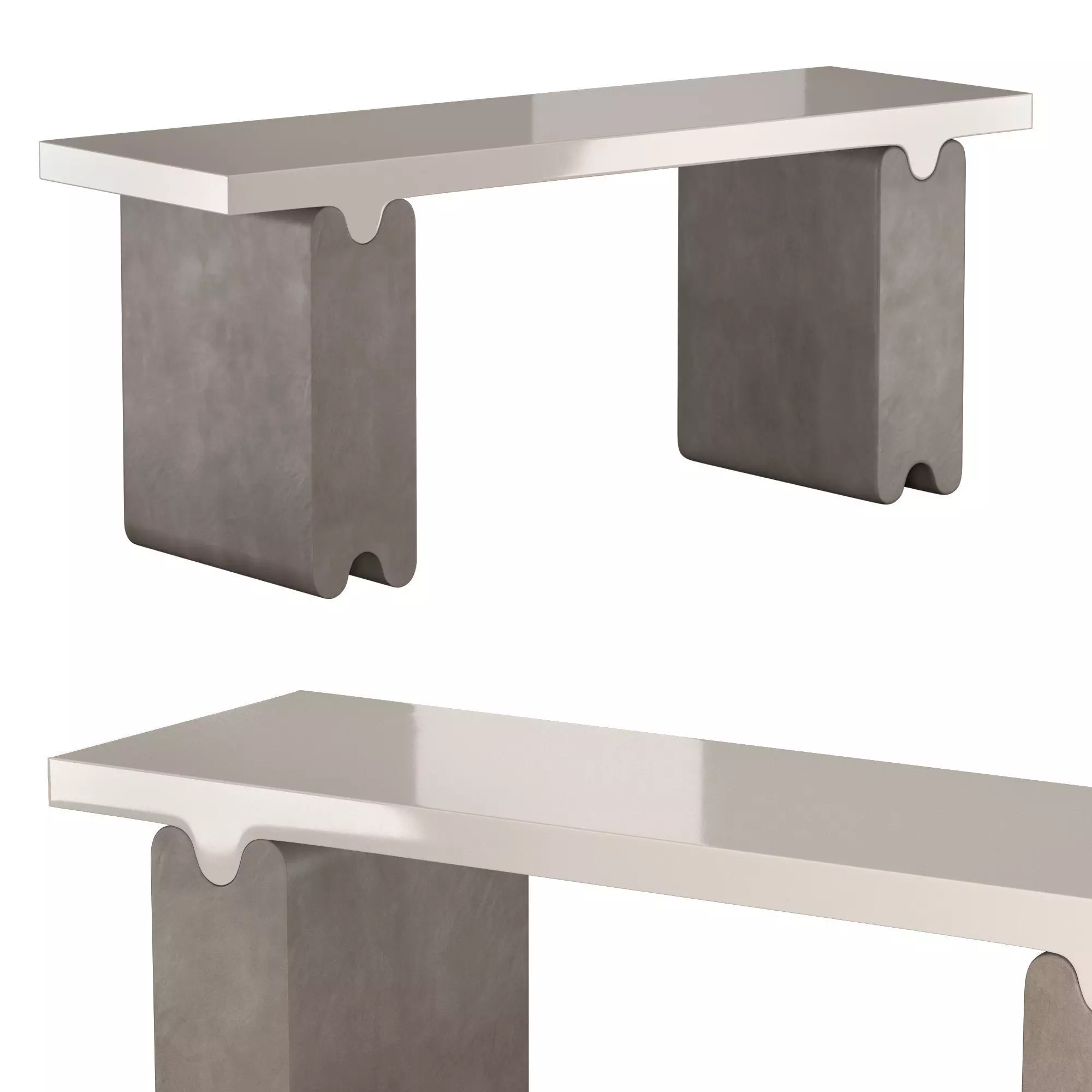 Ossicle leather console 3D model_0