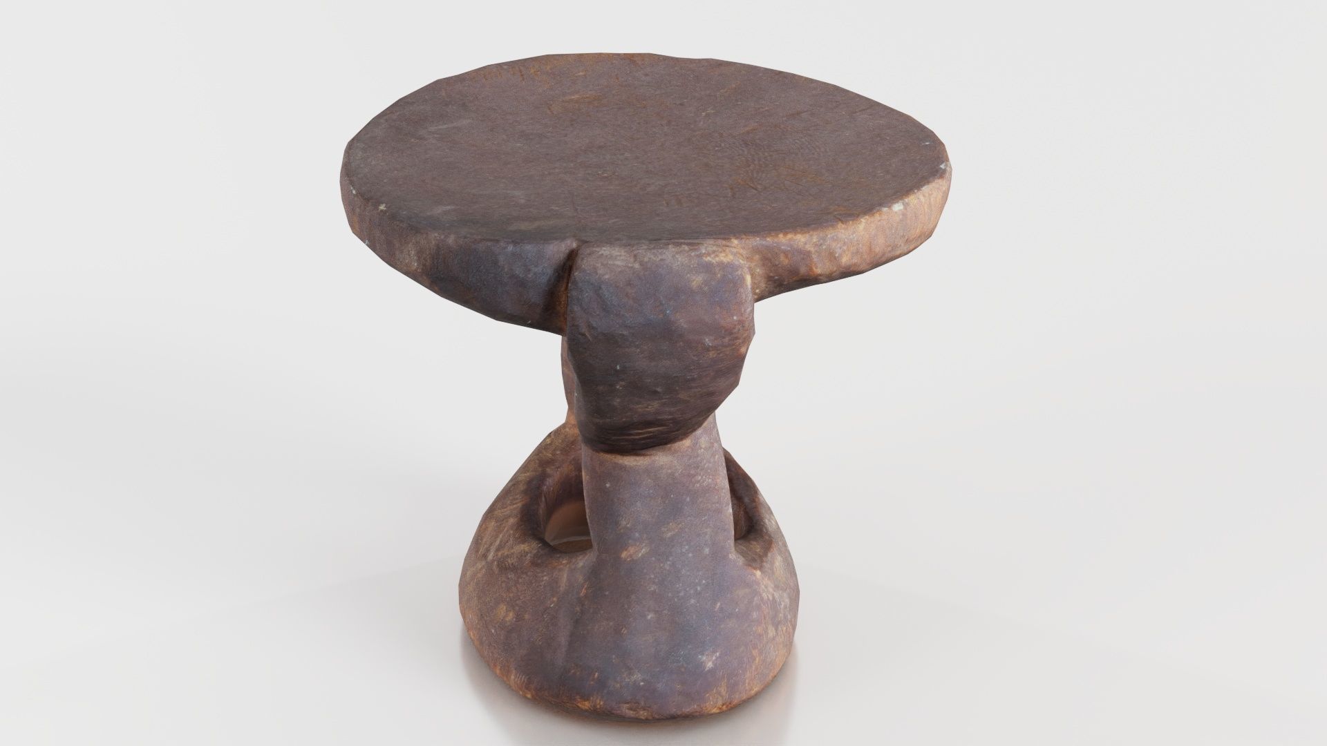 Headrest Africa Wood Furniture Prop 38 Low-poly 3D model_5