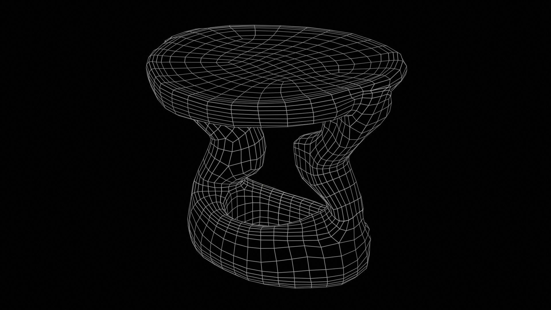 Headrest Africa Wood Furniture Prop 38 Low-poly 3D model_11