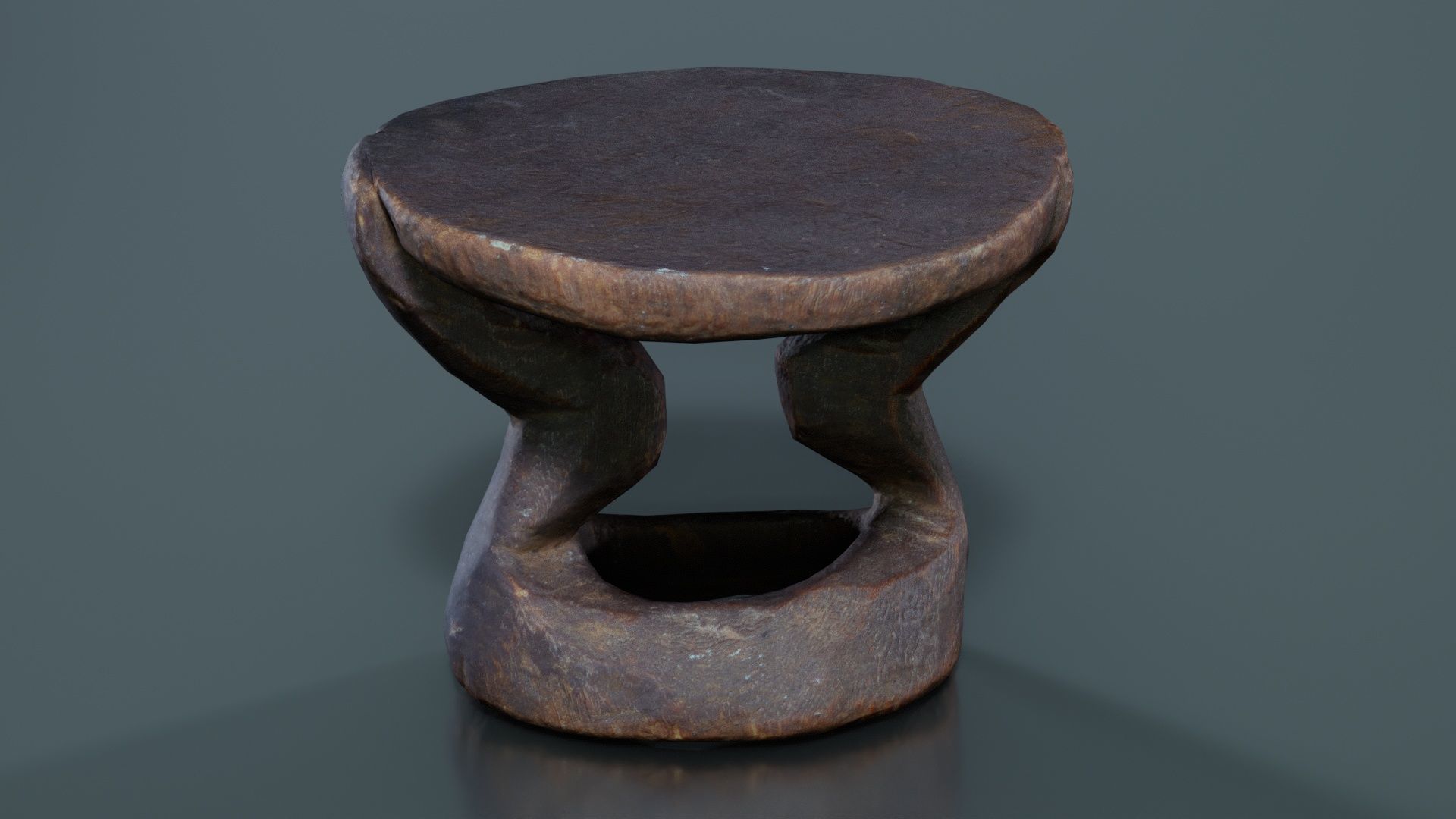 Headrest Africa Wood Furniture Prop 38 Low-poly 3D model_3