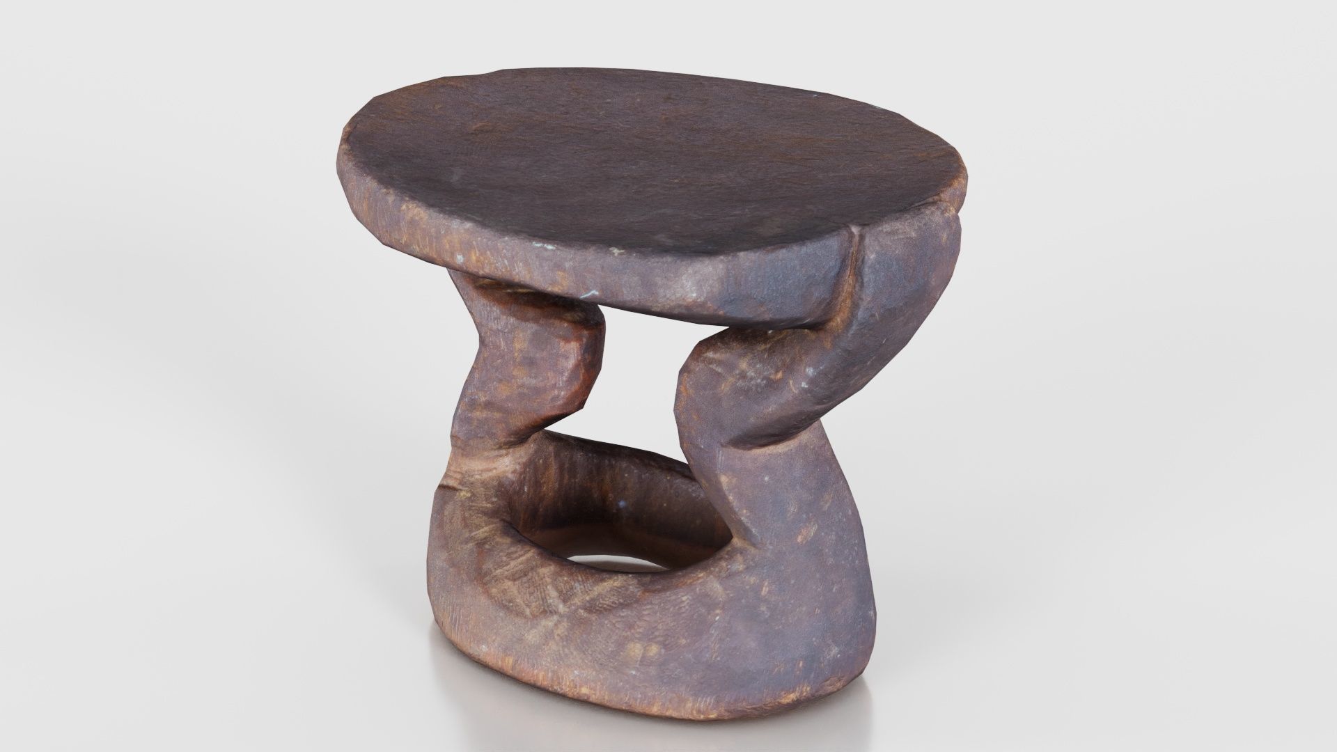 Headrest Africa Wood Furniture Prop 38 Low-poly 3D model_21