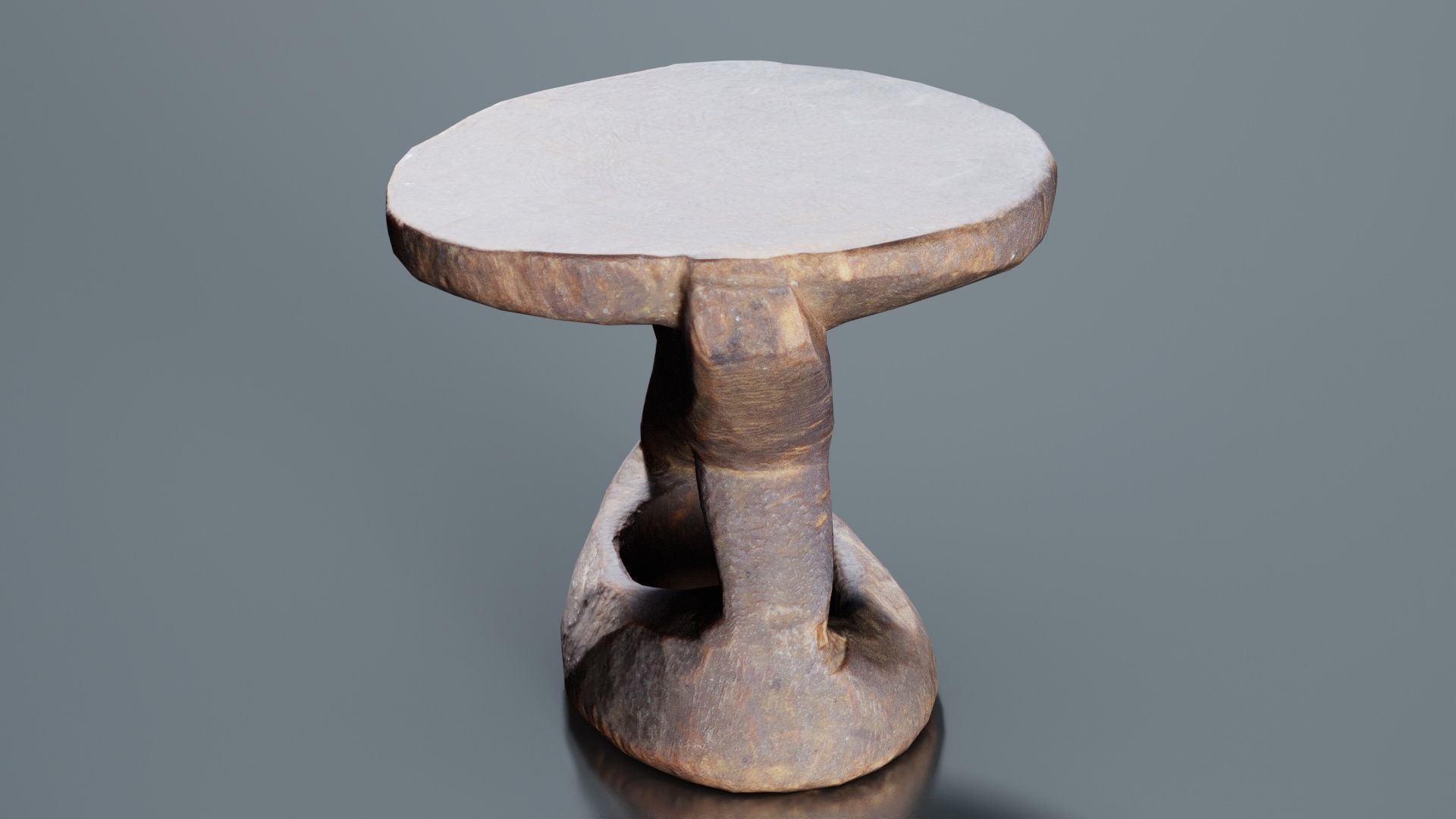 Headrest Africa Wood Furniture Prop 38 Low-poly 3D model_2