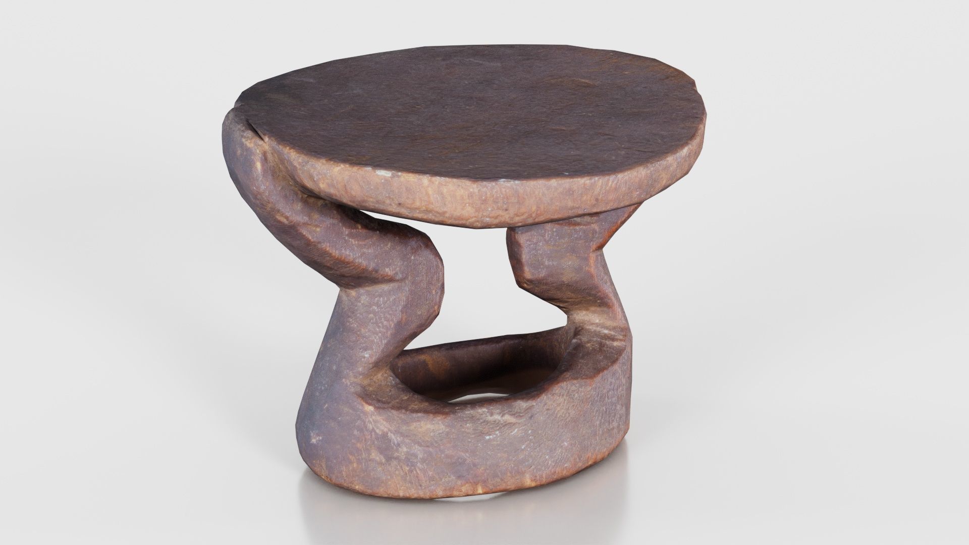 Headrest Africa Wood Furniture Prop 38 Low-poly 3D model_17