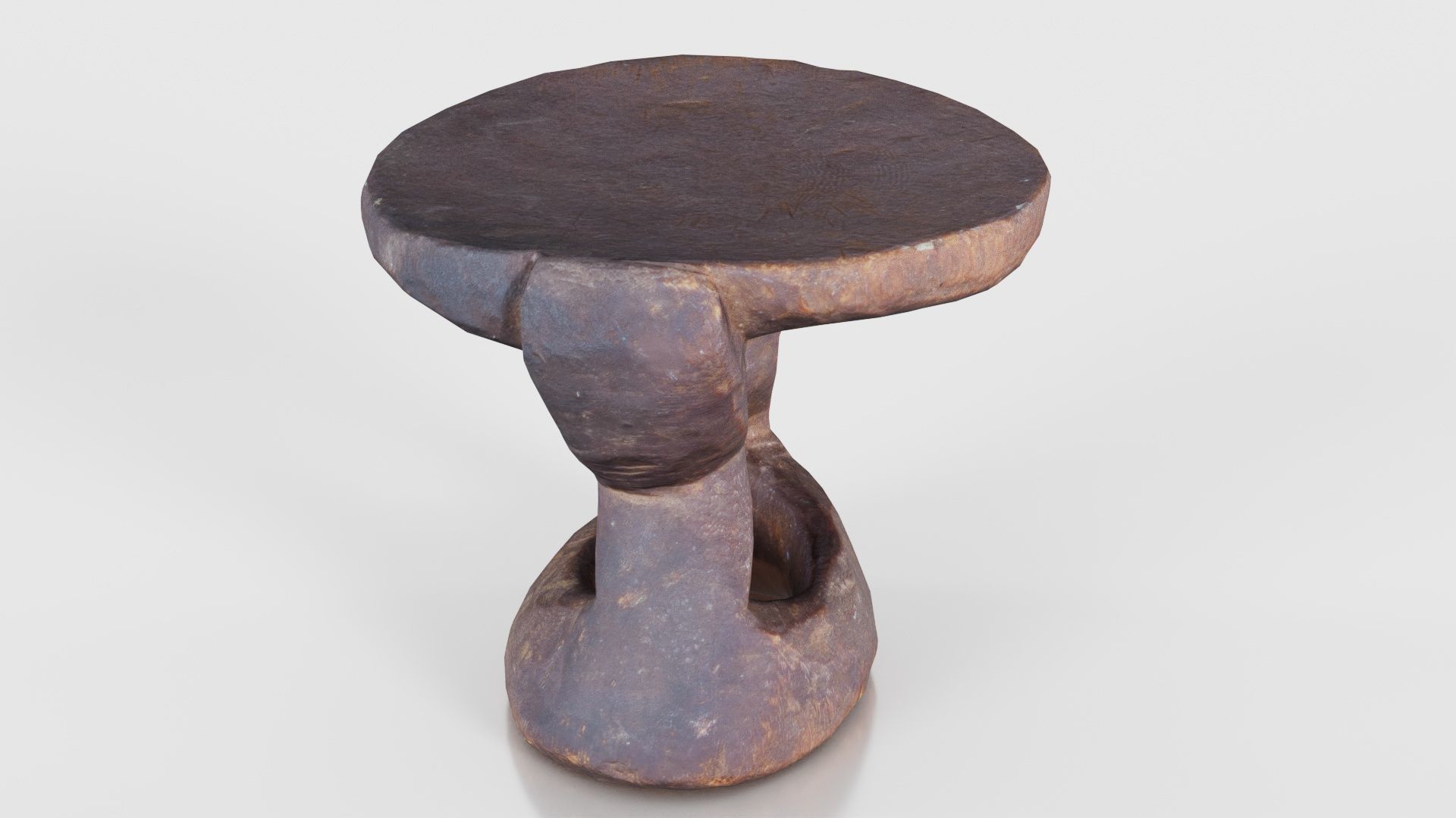 Headrest Africa Wood Furniture Prop 38 Low-poly 3D model_19