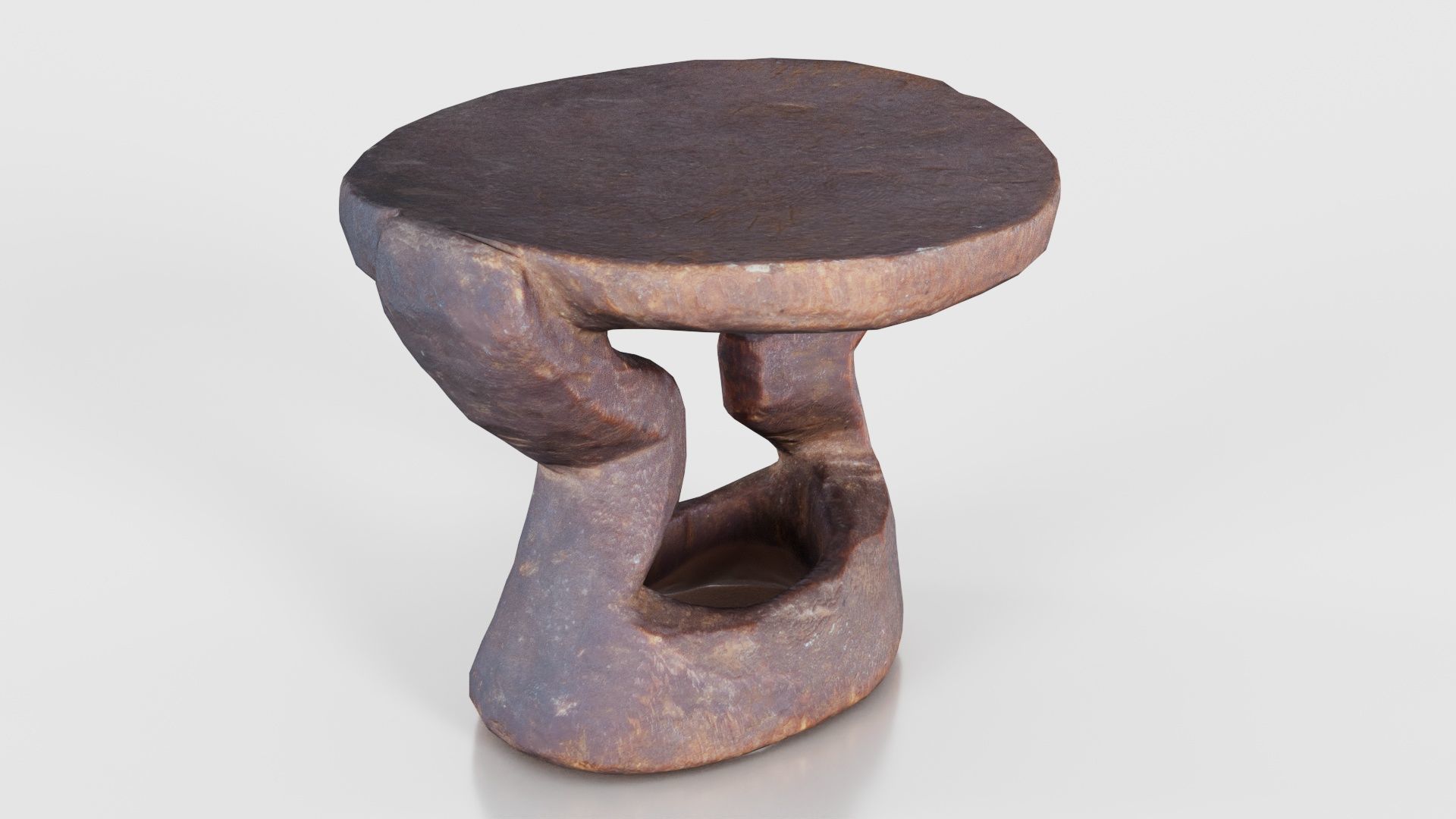 Headrest Africa Wood Furniture Prop 38 Low-poly 3D model_18