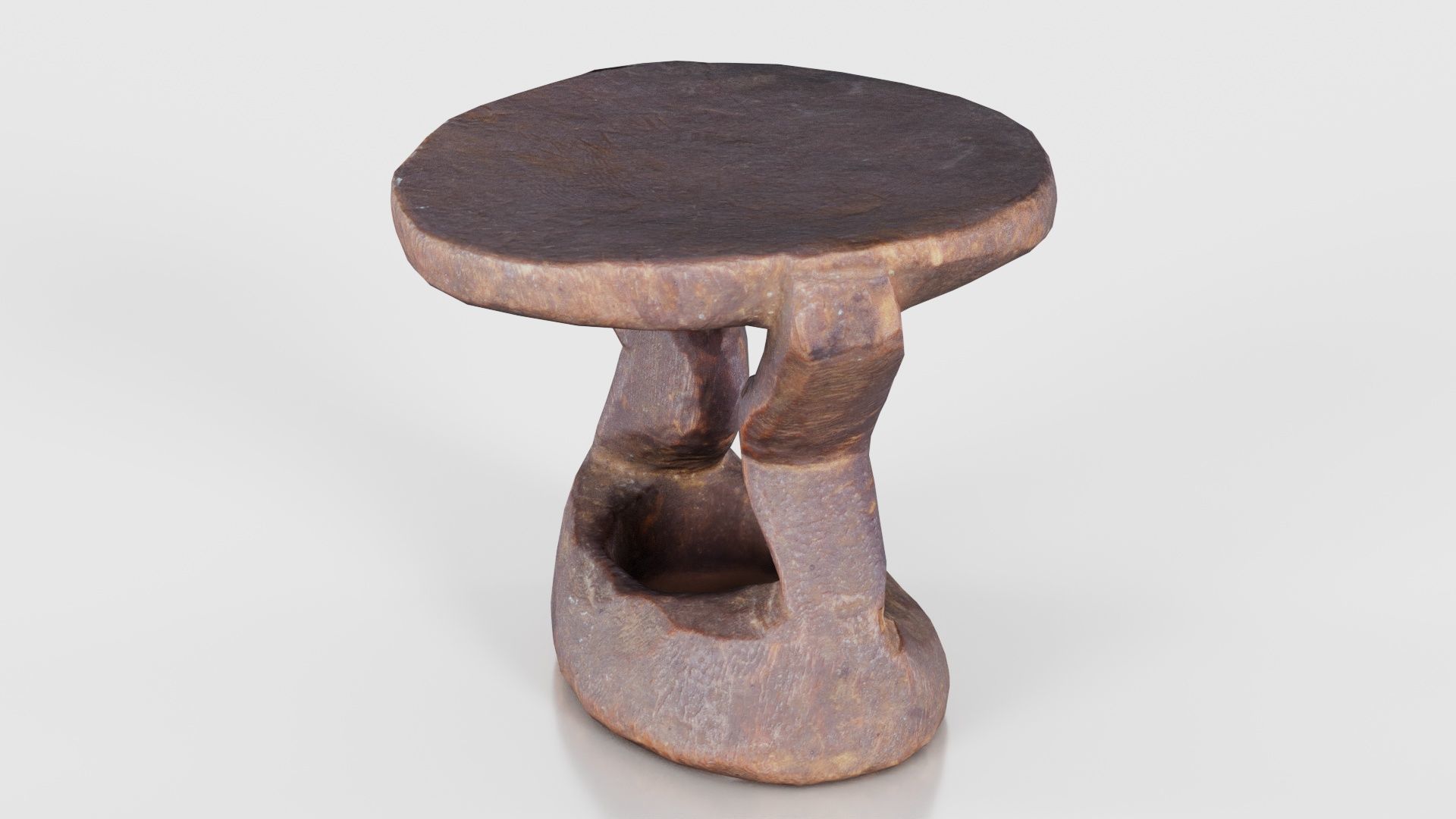 Headrest Africa Wood Furniture Prop 38 Low-poly 3D model_26