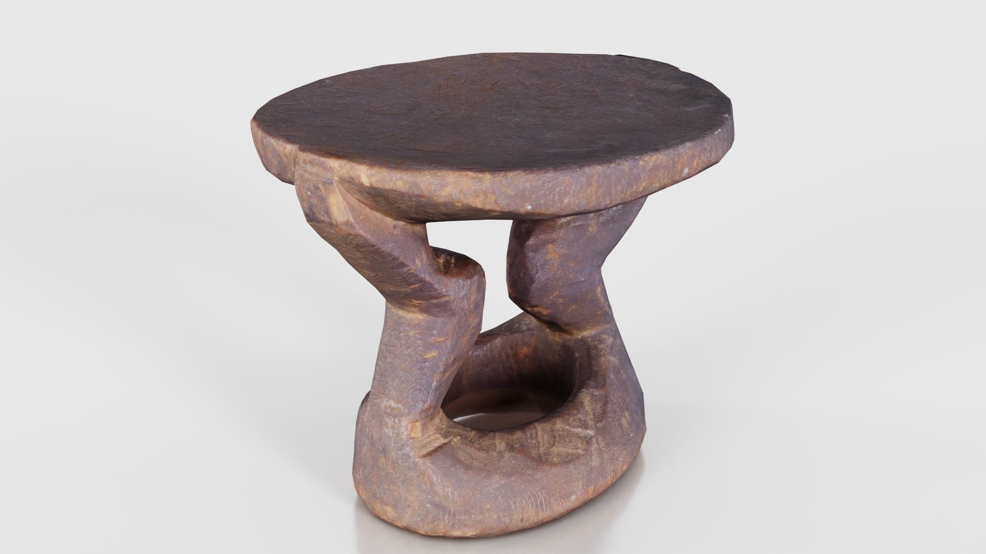 Headrest Africa Wood Furniture Prop 38 Low-poly 3D model_24