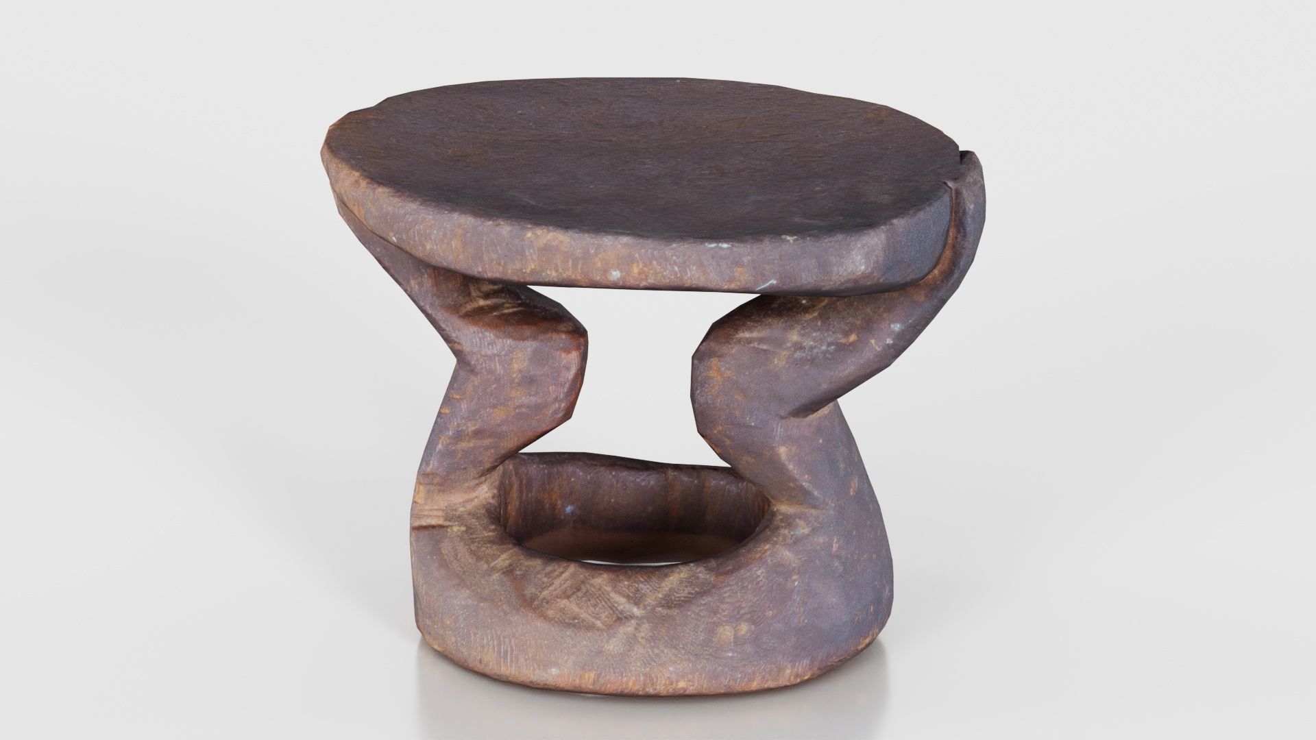 Headrest Africa Wood Furniture Prop 38 Low-poly 3D model_22