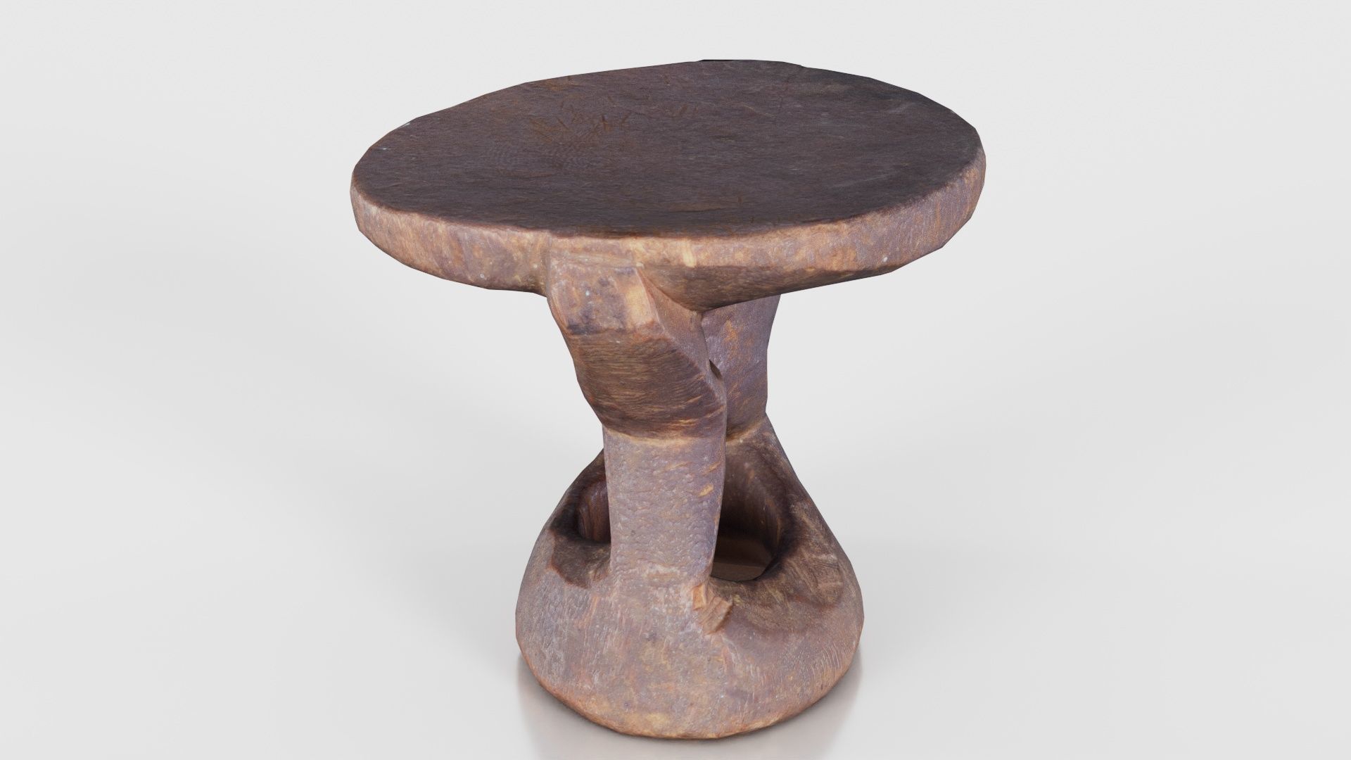 Headrest Africa Wood Furniture Prop 38 Low-poly 3D model_25