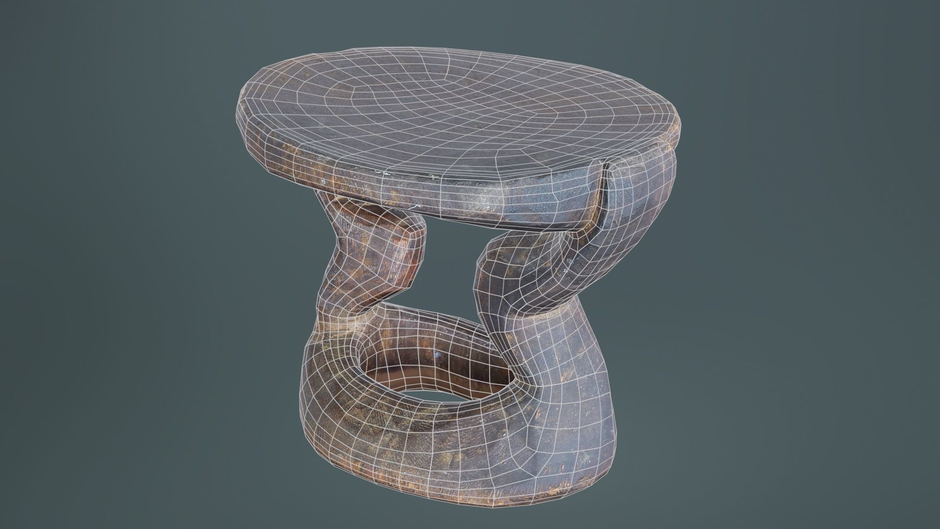 Headrest Africa Wood Furniture Prop 38 Low-poly 3D model_10