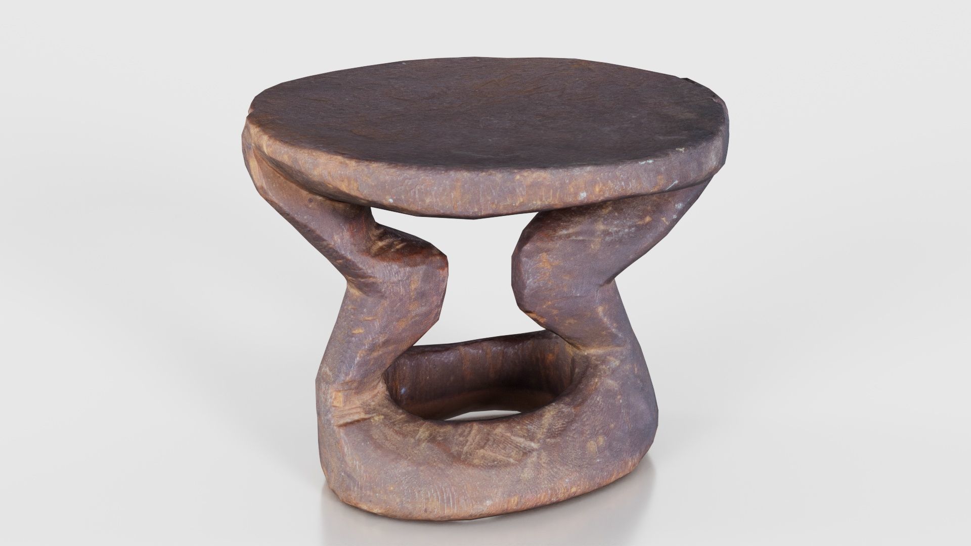 Headrest Africa Wood Furniture Prop 38 Low-poly 3D model_23