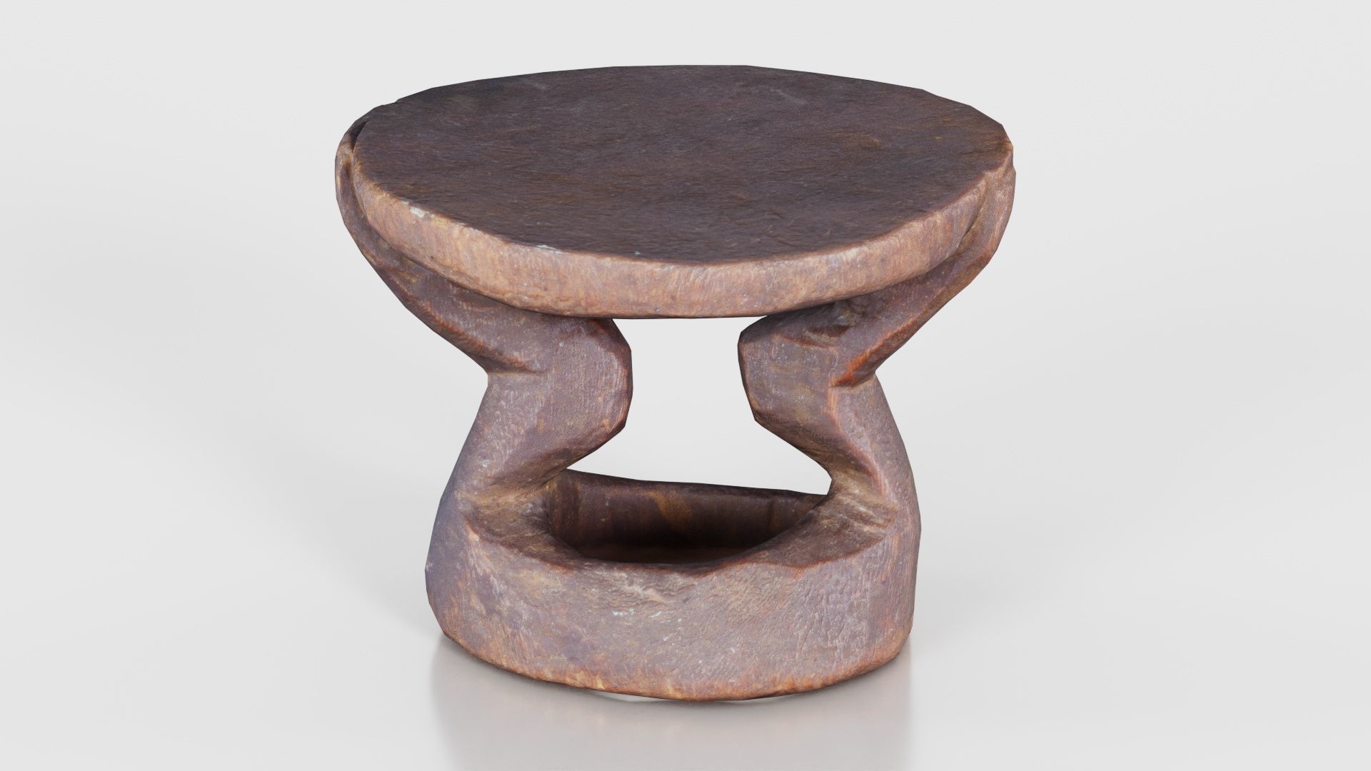 Headrest Africa Wood Furniture Prop 38 Low-poly 3D model_16