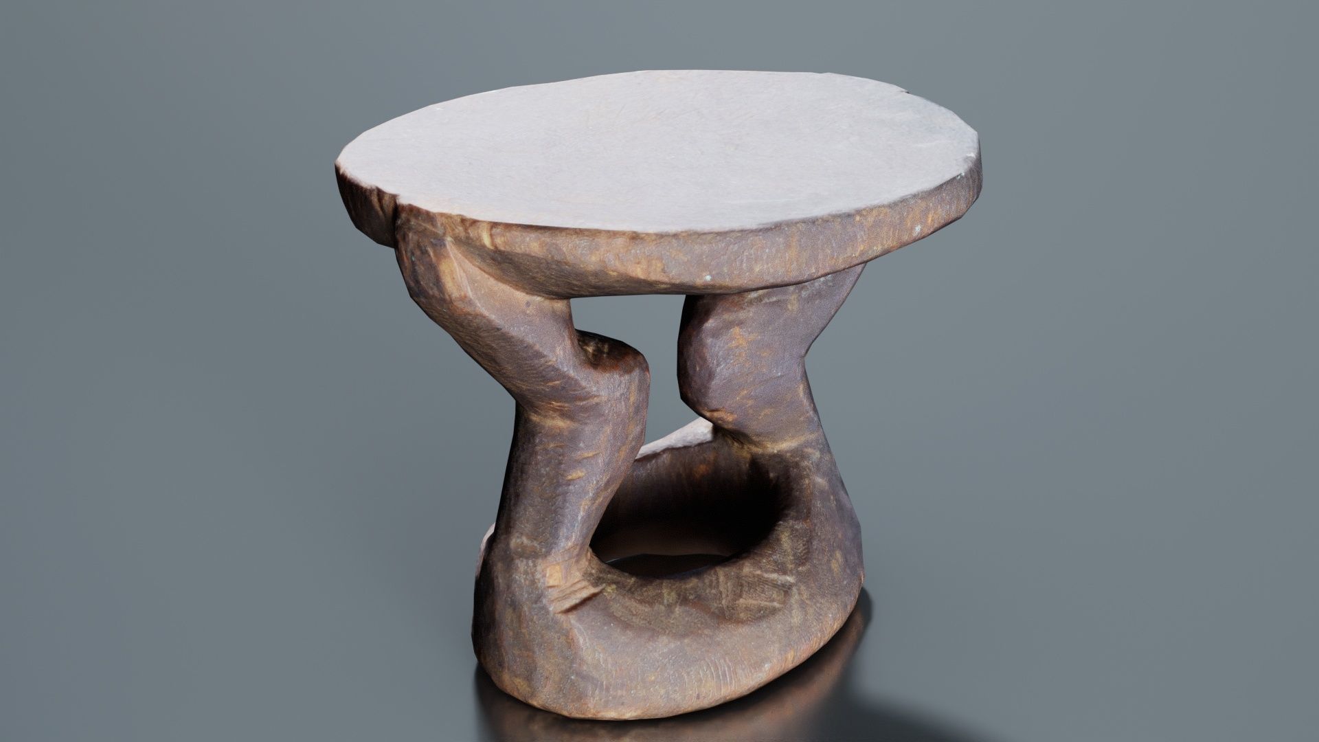 Headrest Africa Wood Furniture Prop 38 Low-poly 3D model_1