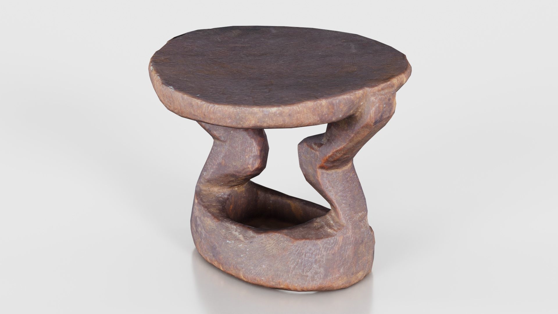 Headrest Africa Wood Furniture Prop 38 Low-poly 3D model_15