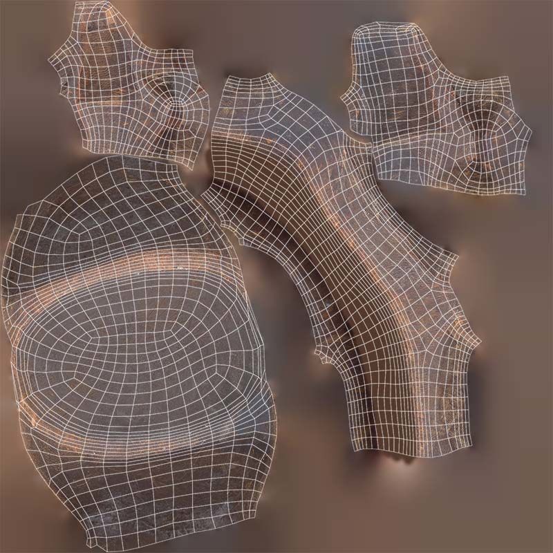 Headrest Africa Wood Furniture Prop 38 Low-poly 3D model_14