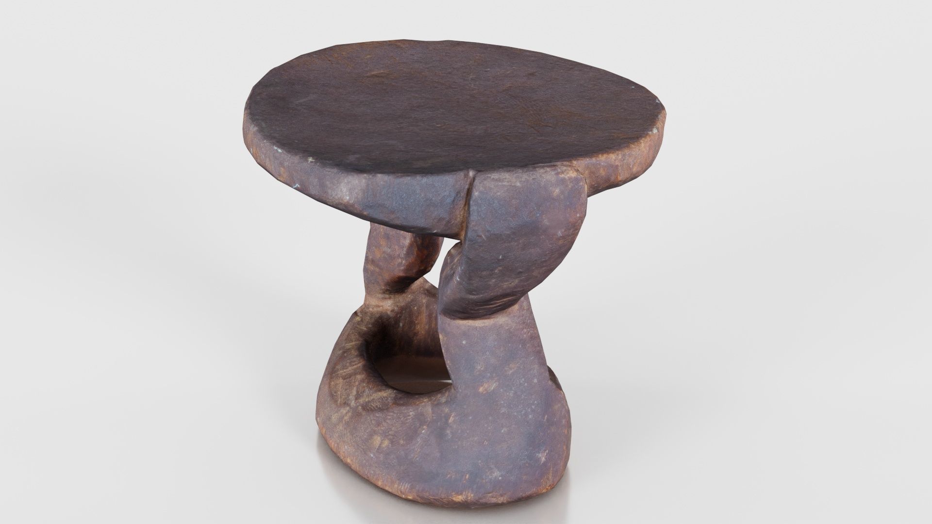 Headrest Africa Wood Furniture Prop 38 Low-poly 3D model_20