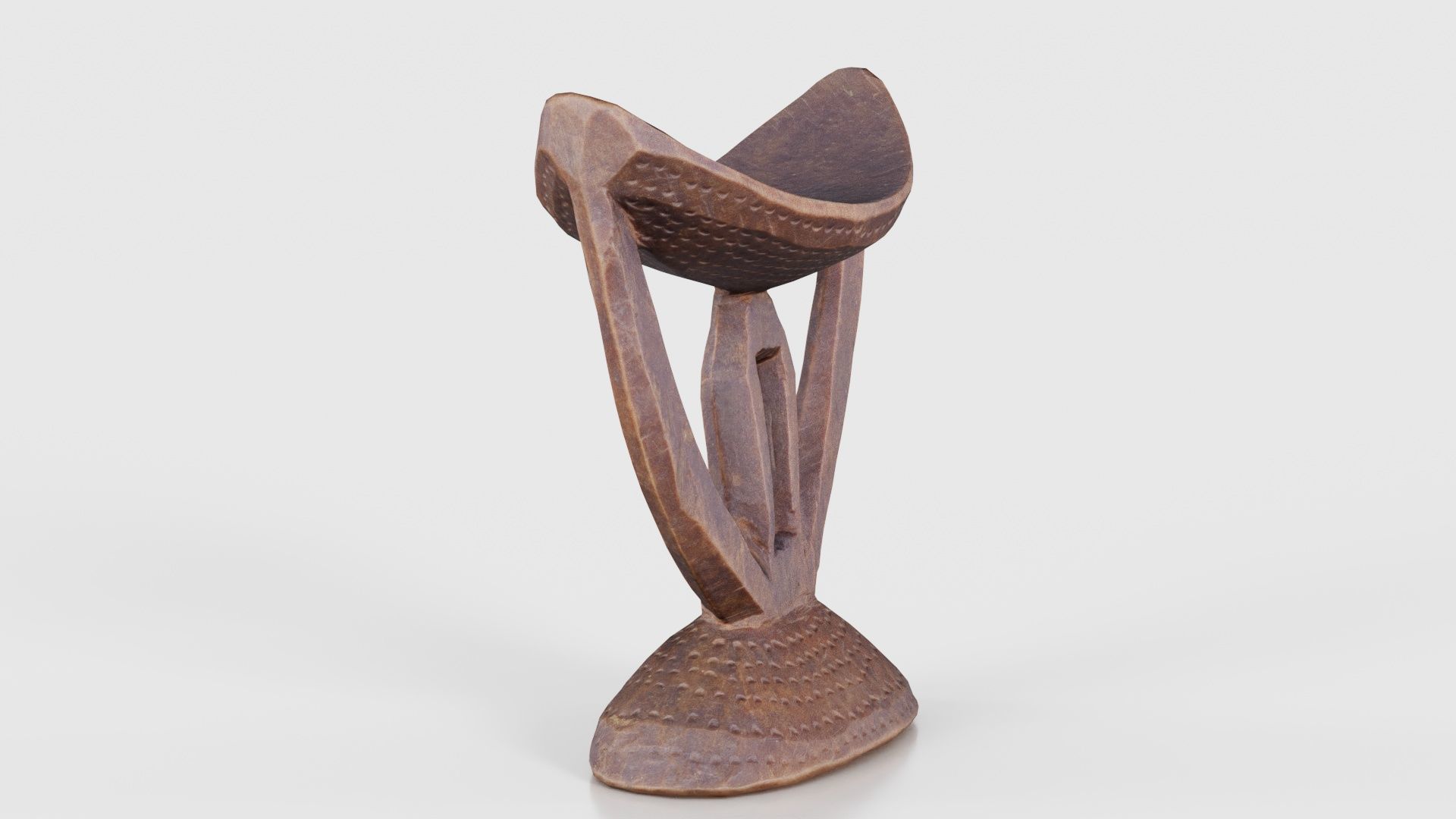 Headrest Africa Wood Furniture Prop 41 Low-poly 3D model_25