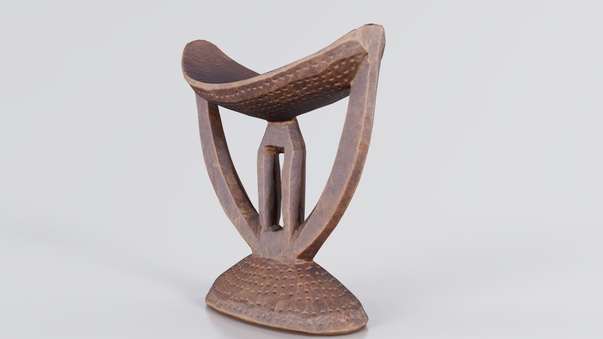Headrest Africa Wood Furniture Prop 41 Low-poly 3D model_2