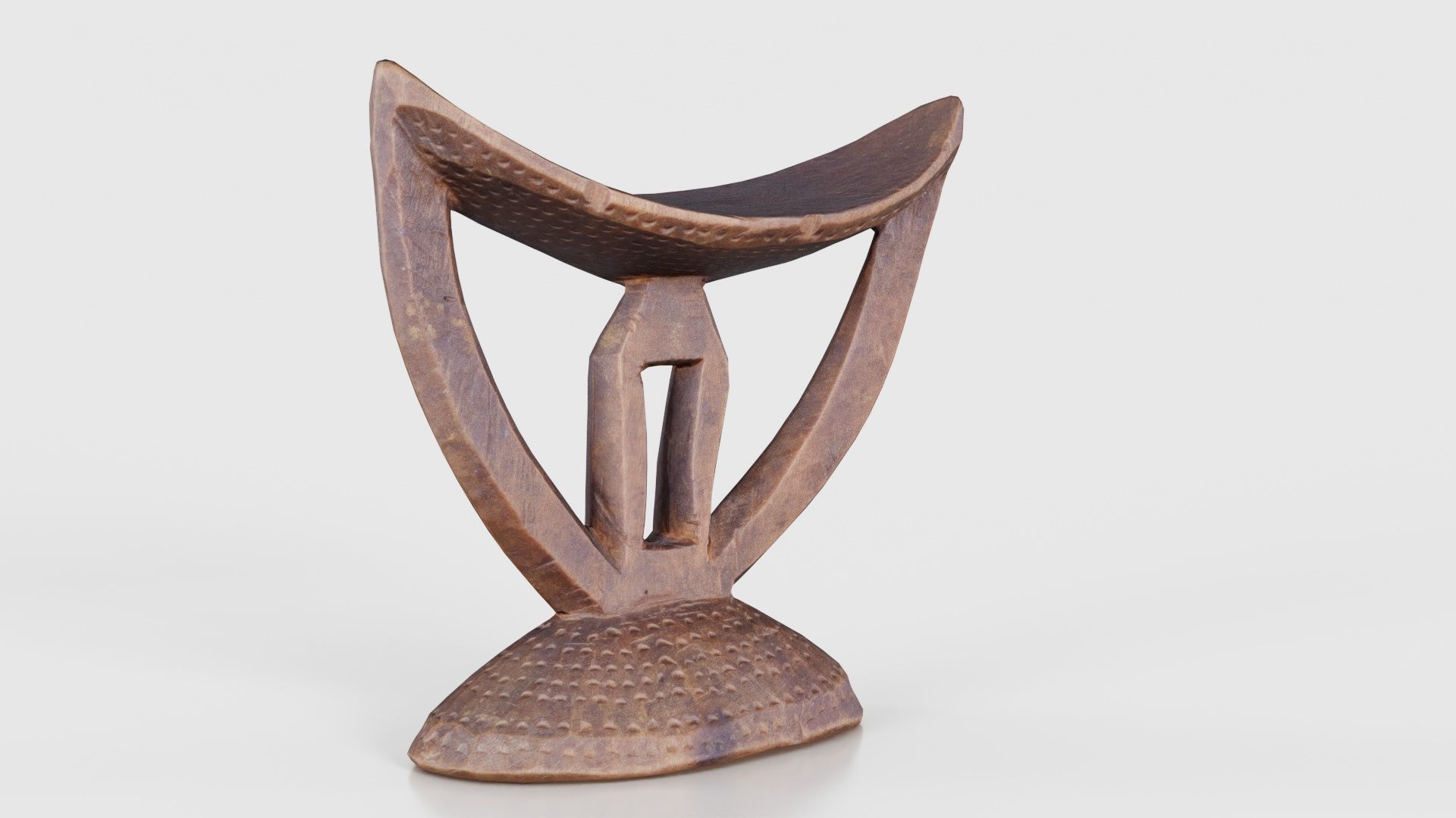 Headrest Africa Wood Furniture Prop 41 Low-poly 3D model_18