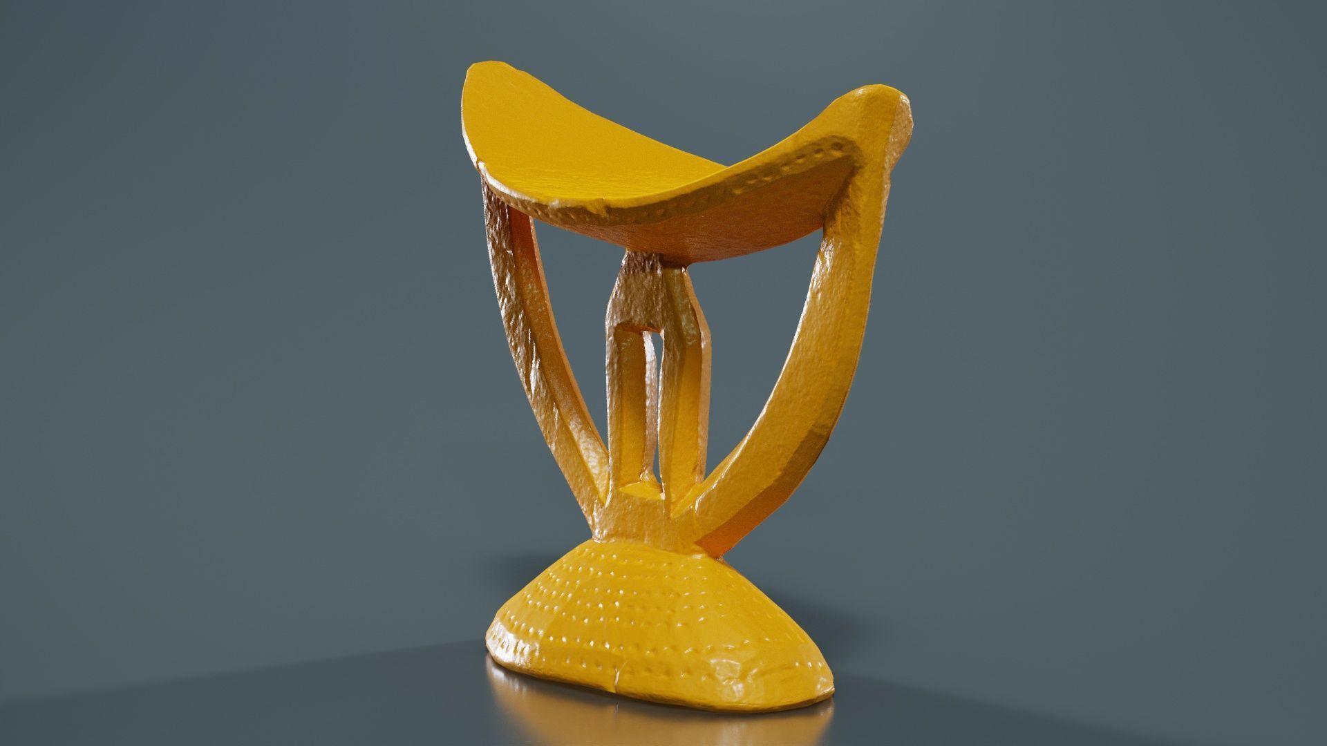 Headrest Africa Wood Furniture Prop 41 Low-poly 3D model_12