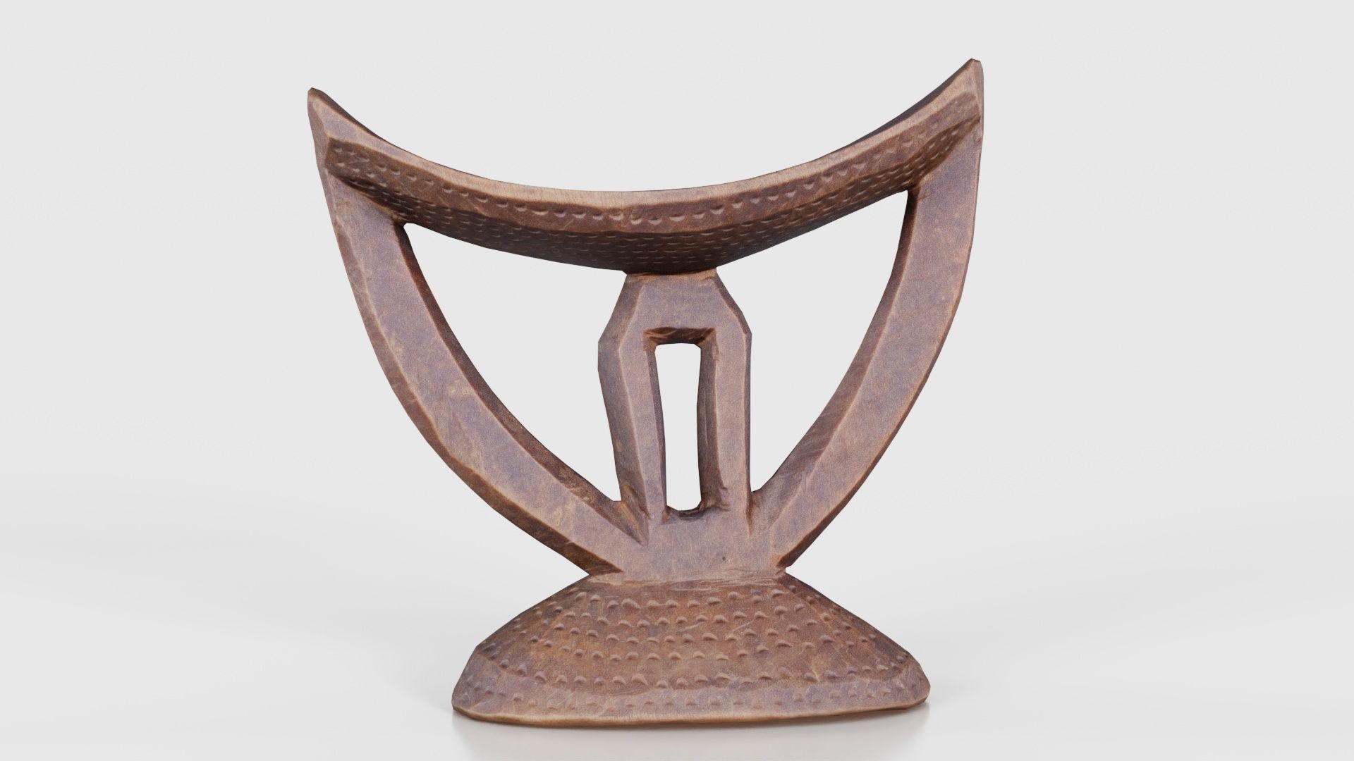 Headrest Africa Wood Furniture Prop 41 Low-poly 3D model_23