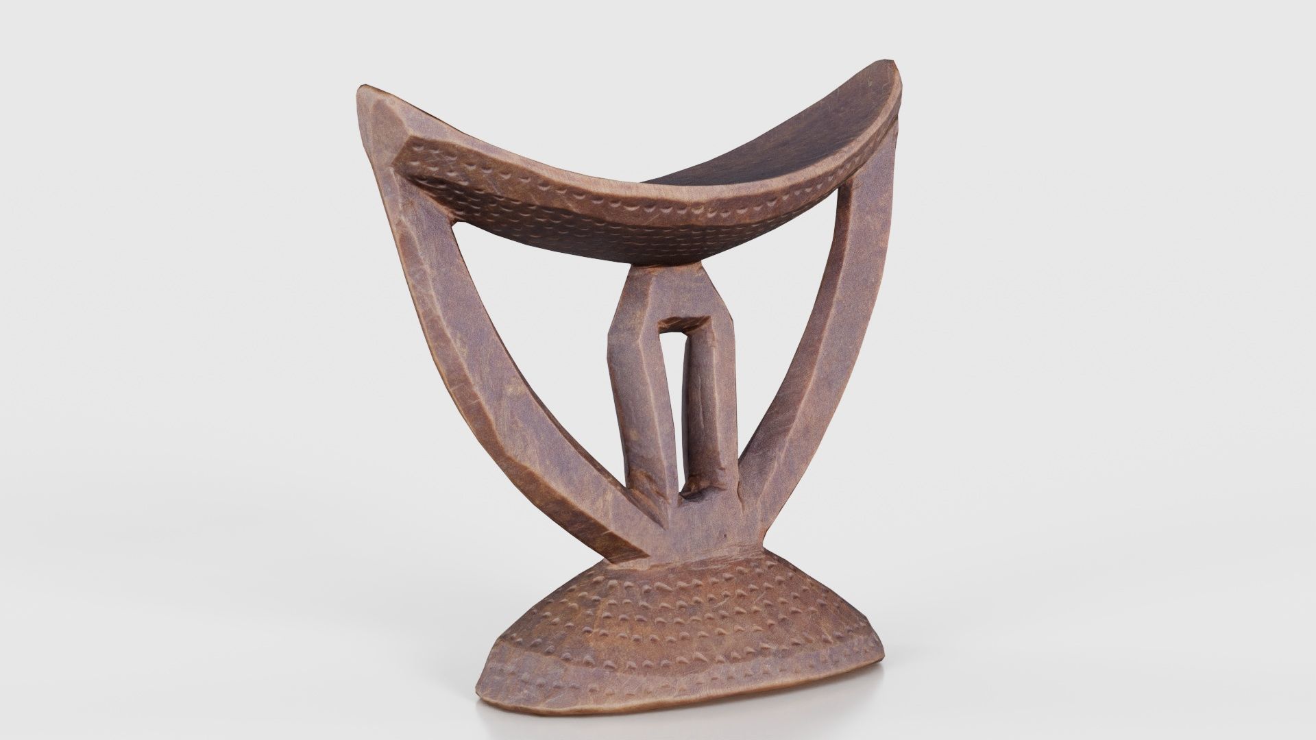 Headrest Africa Wood Furniture Prop 41 Low-poly 3D model_24