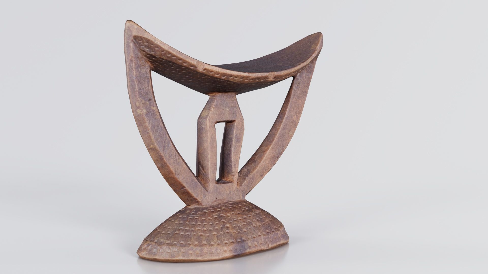 Headrest Africa Wood Furniture Prop 41 Low-poly 3D model_4