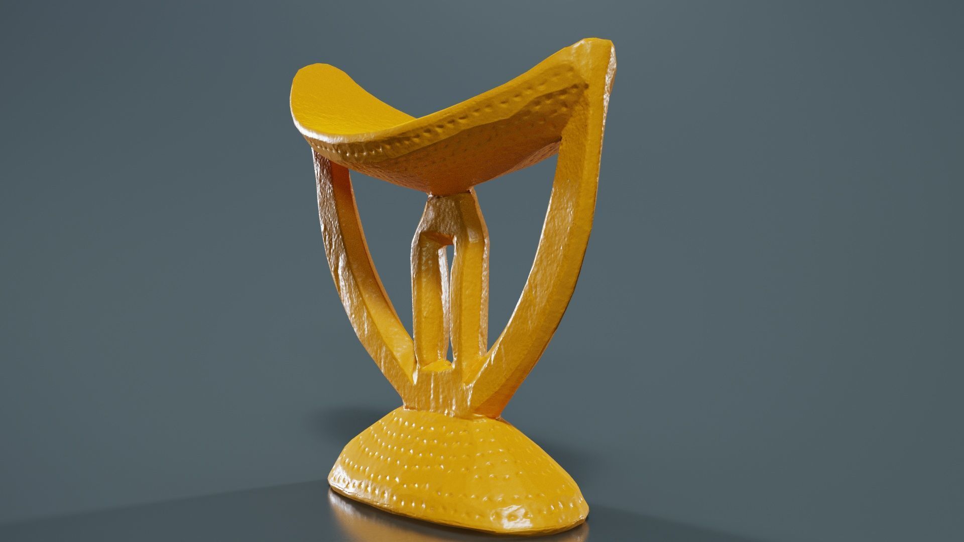 Headrest Africa Wood Furniture Prop 41 Low-poly 3D model_13