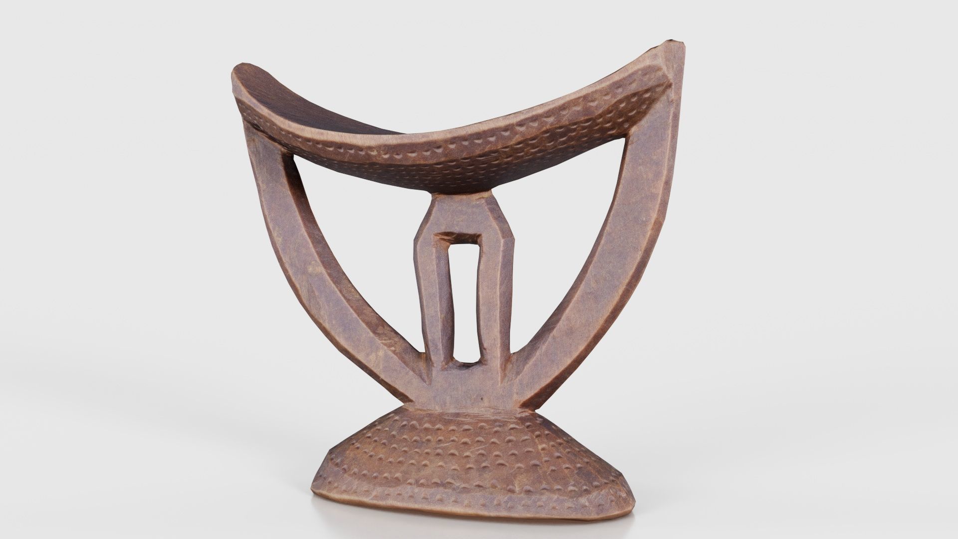 Headrest Africa Wood Furniture Prop 41 Low-poly 3D model_22