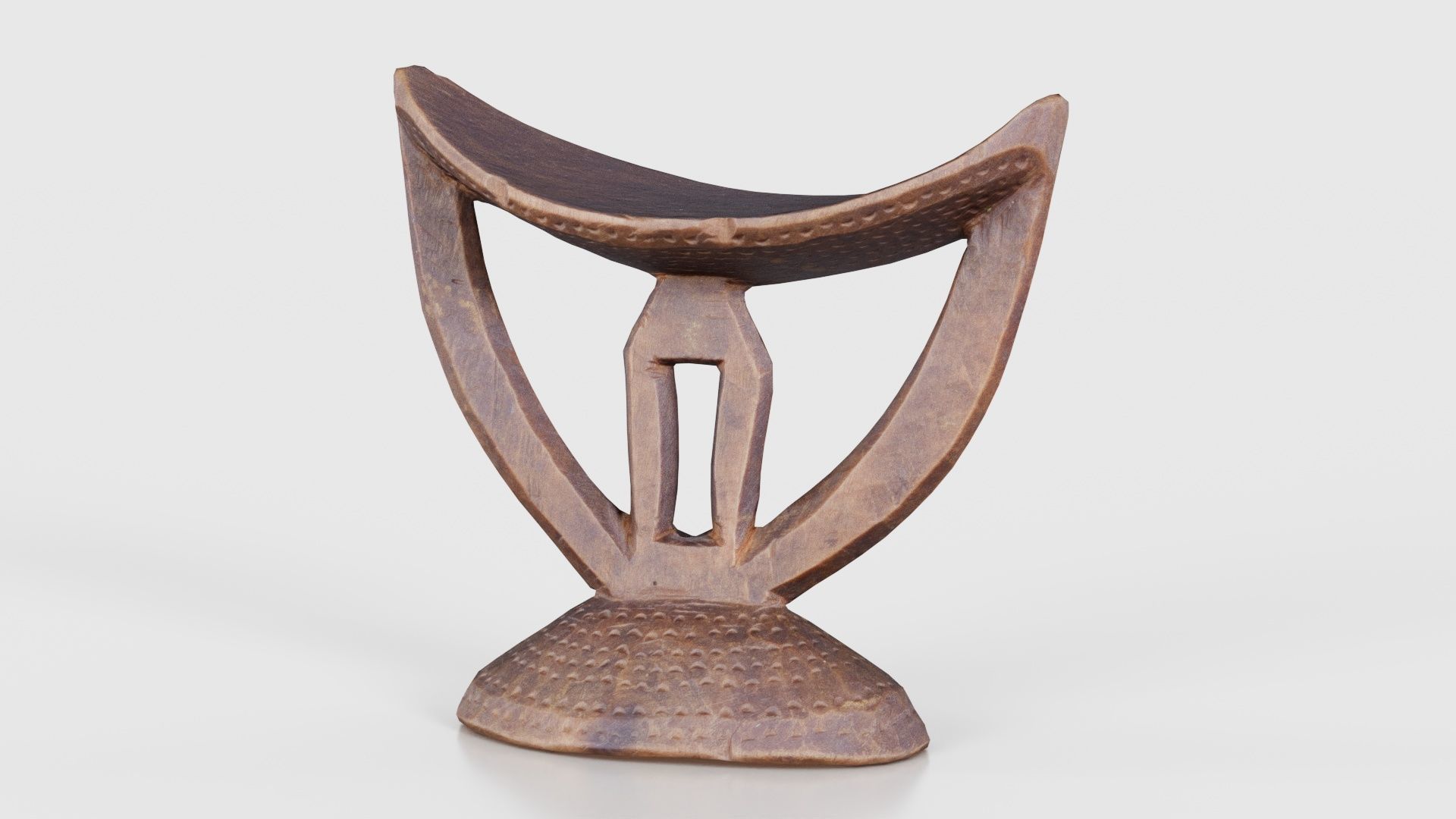 Headrest Africa Wood Furniture Prop 41 Low-poly 3D model_16