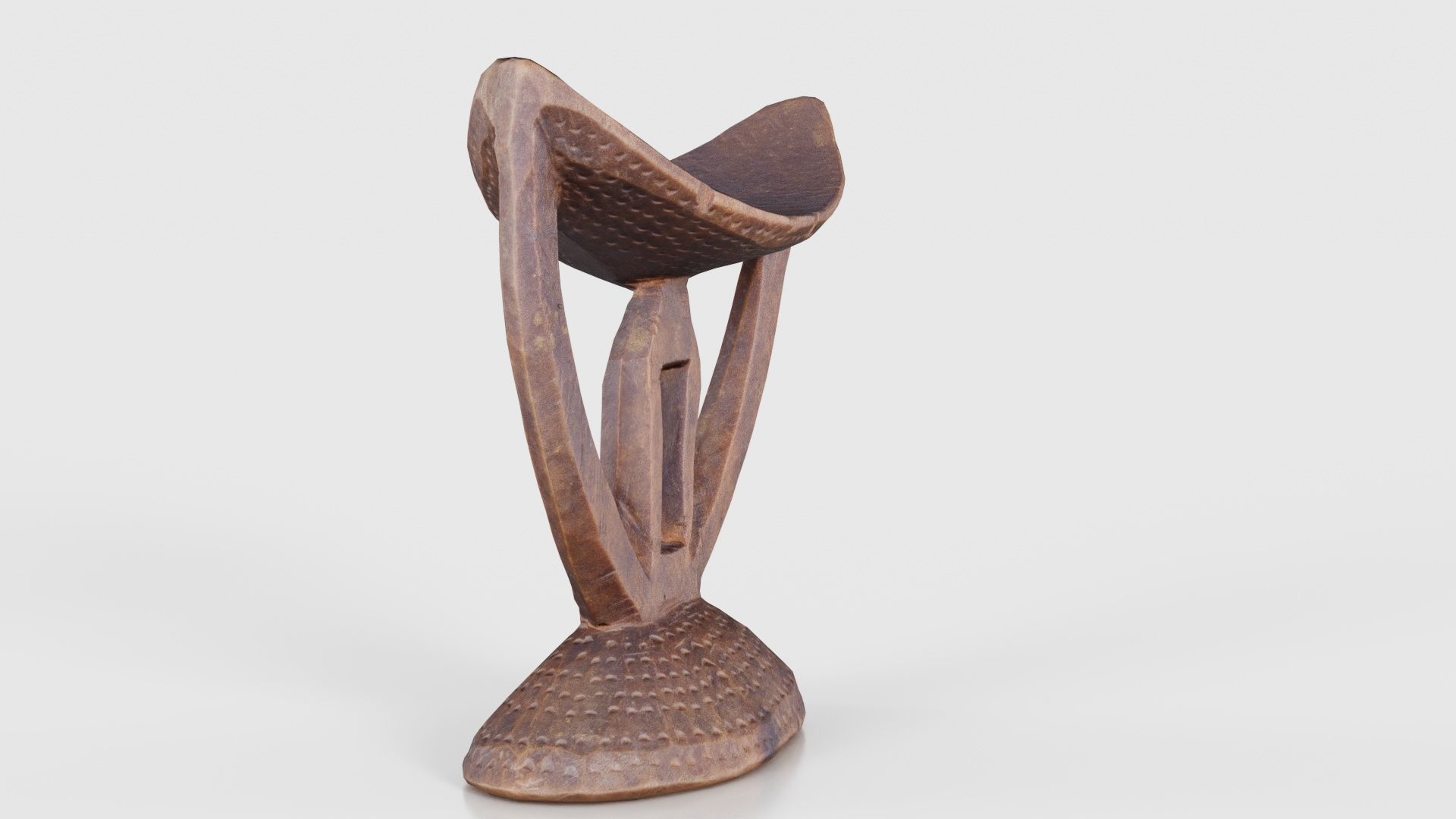 Headrest Africa Wood Furniture Prop 41 Low-poly 3D model_19