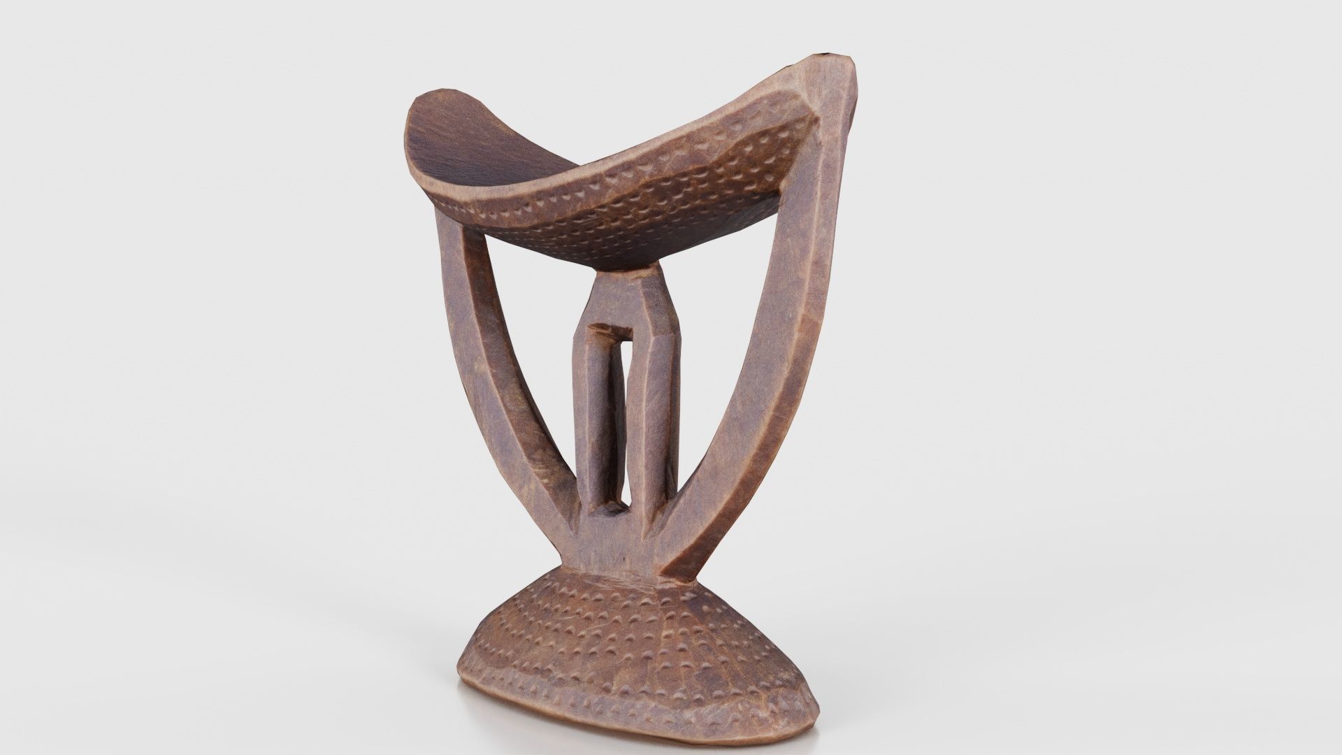 Headrest Africa Wood Furniture Prop 41 Low-poly 3D model_21
