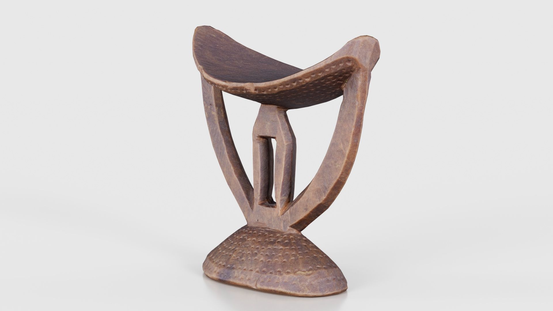 Headrest Africa Wood Furniture Prop 41 Low-poly 3D model_15