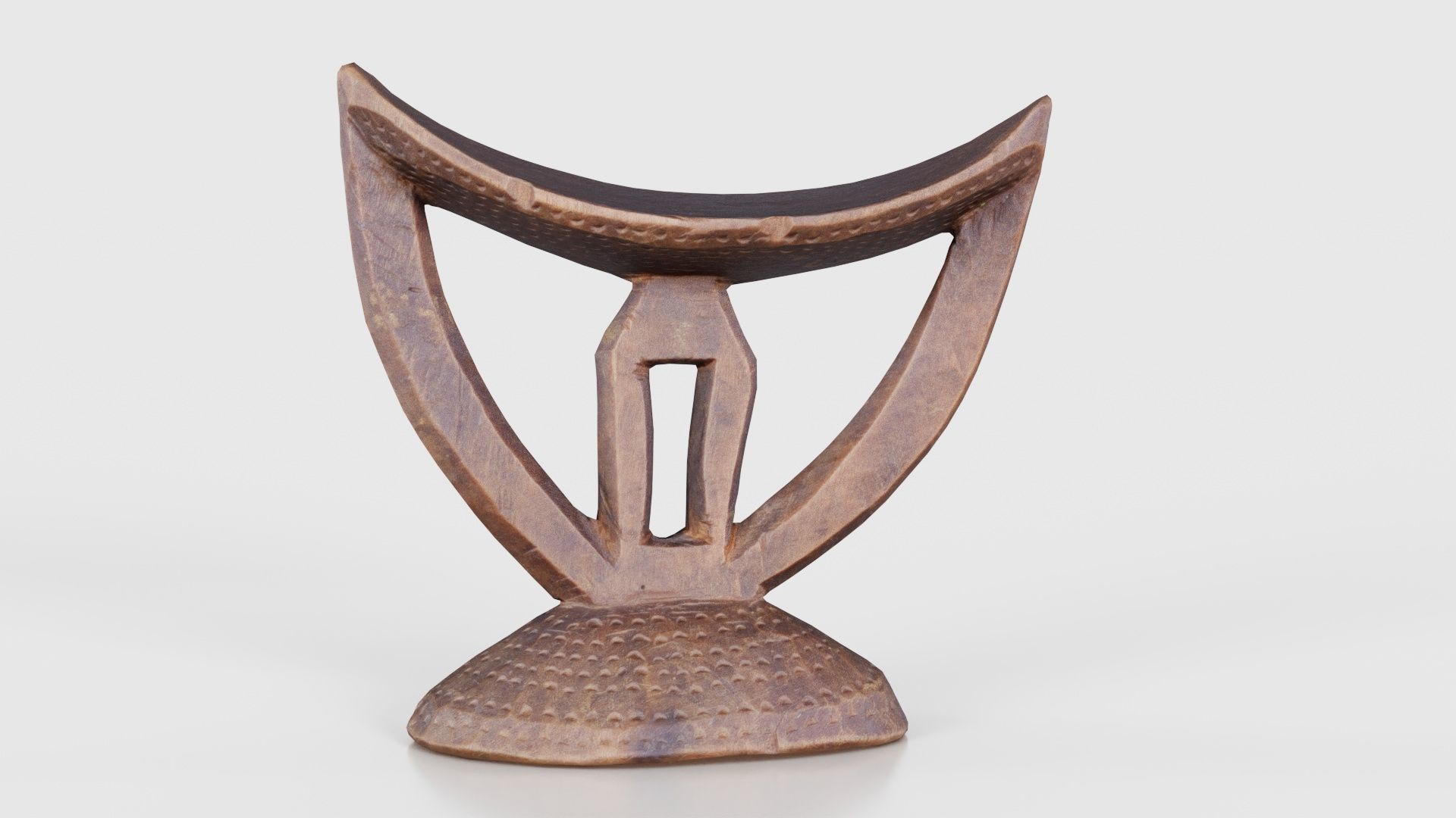 Headrest Africa Wood Furniture Prop 41 Low-poly 3D model_17