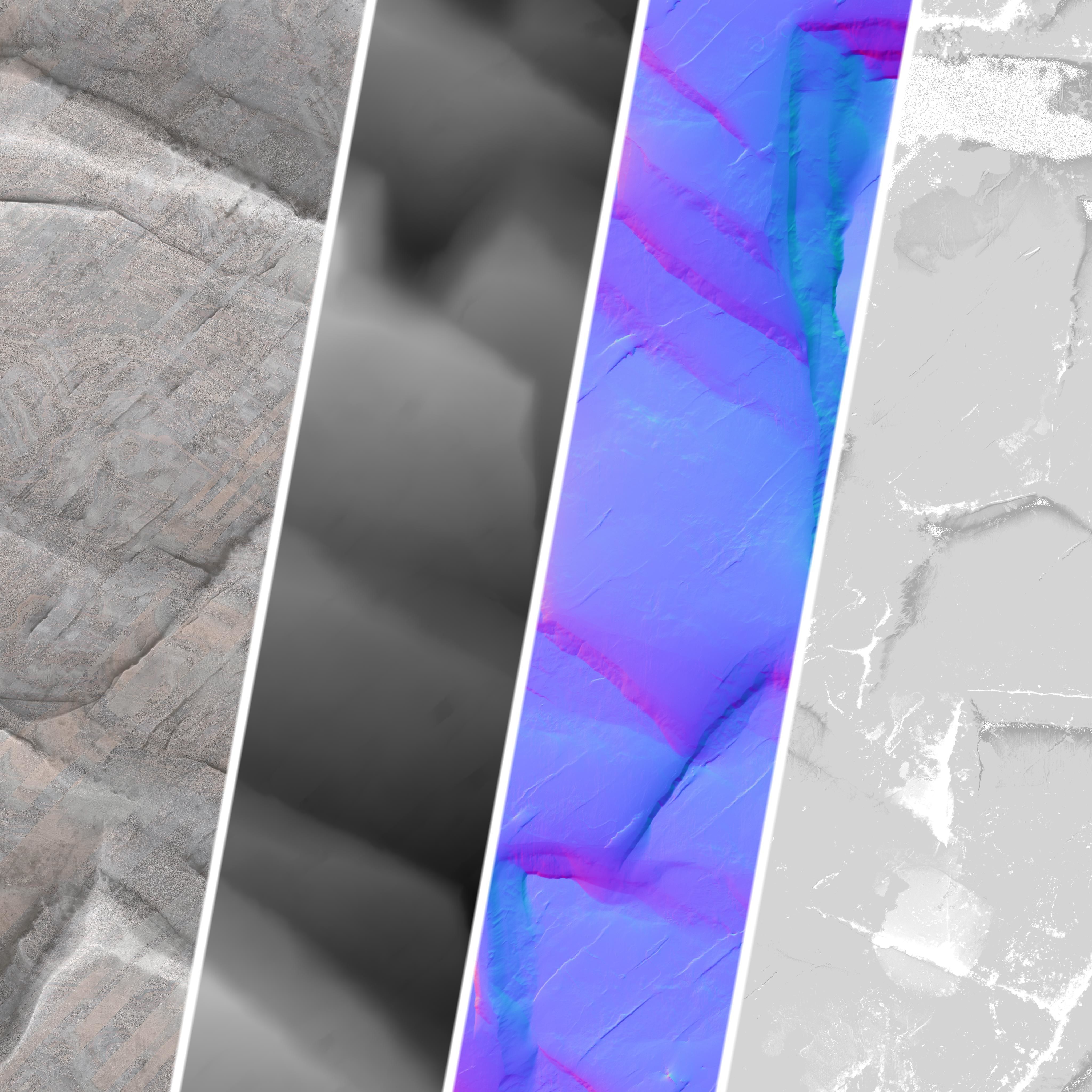 H110 Rock Cliff - PBR - 4K - Seamless - SBSAR 3D model_10