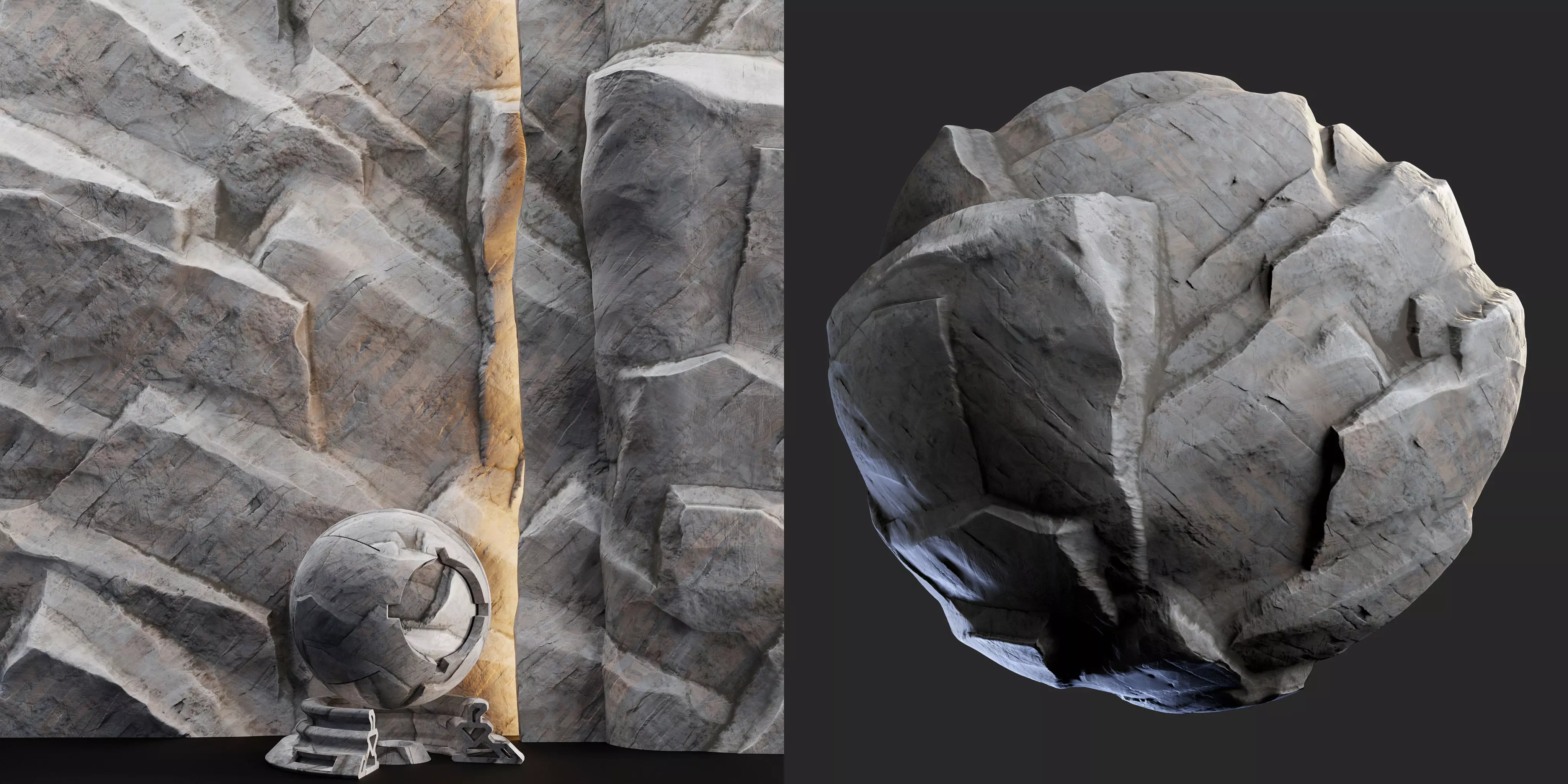 H110 Rock Cliff - PBR - 4K - Seamless - SBSAR 3D model_0