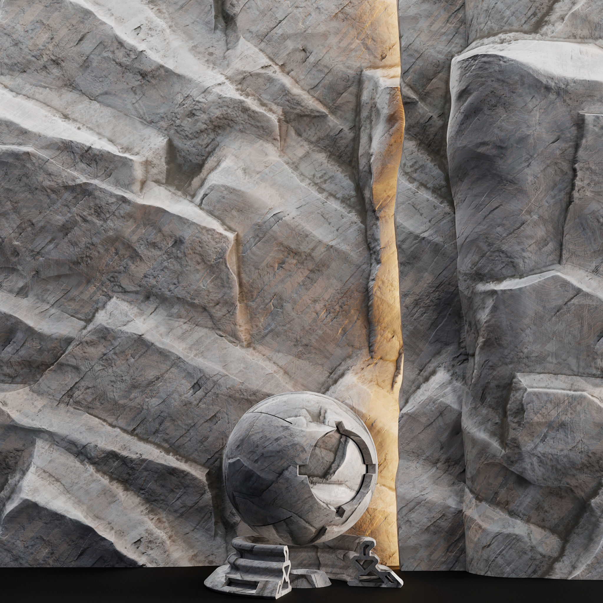 H110 Rock Cliff - PBR - 4K - Seamless - SBSAR 3D model_4