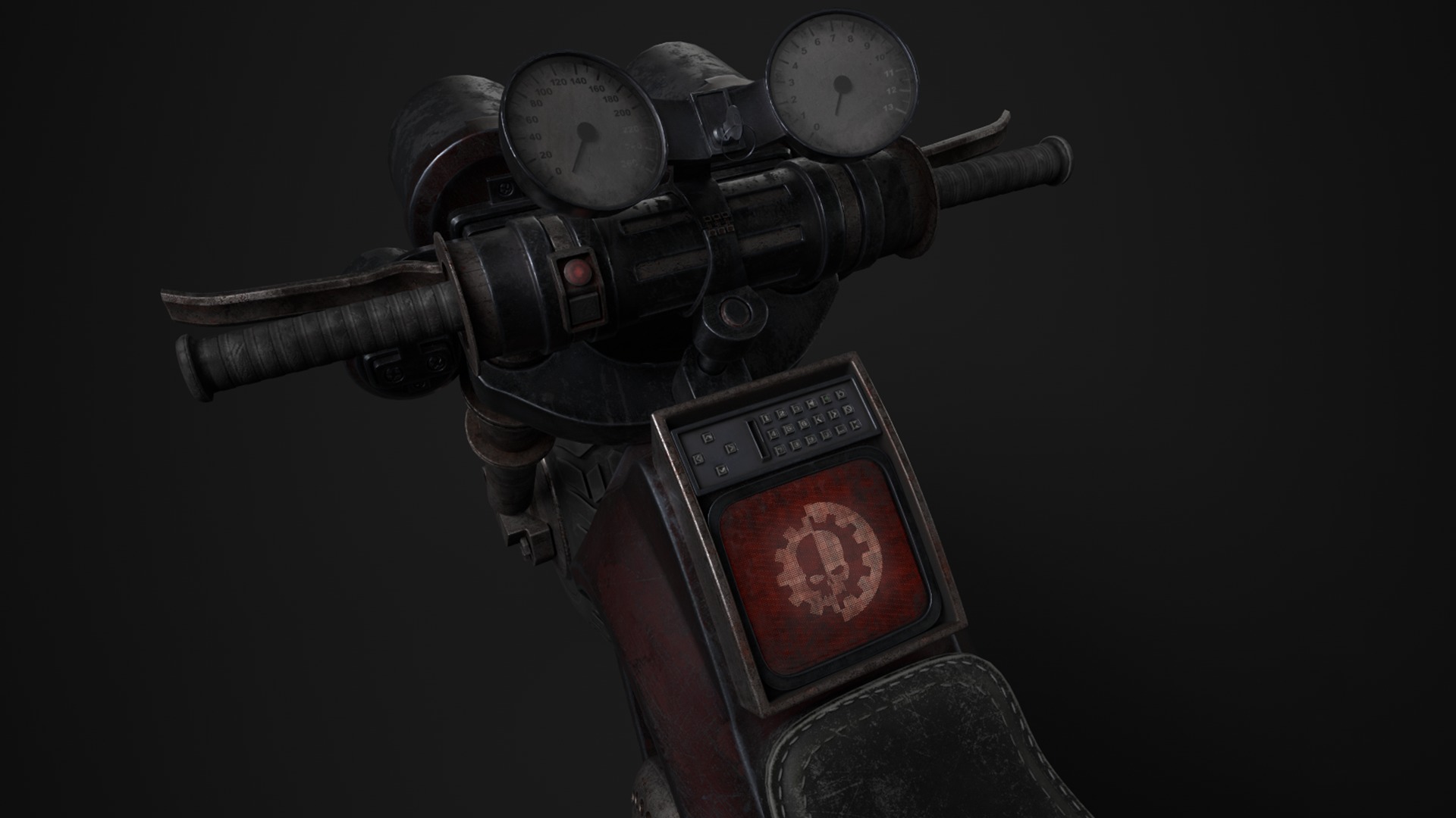 Military Pitbike Low-poly 3D model_1