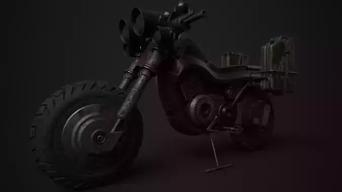Military Pitbike Low-poly 3D model