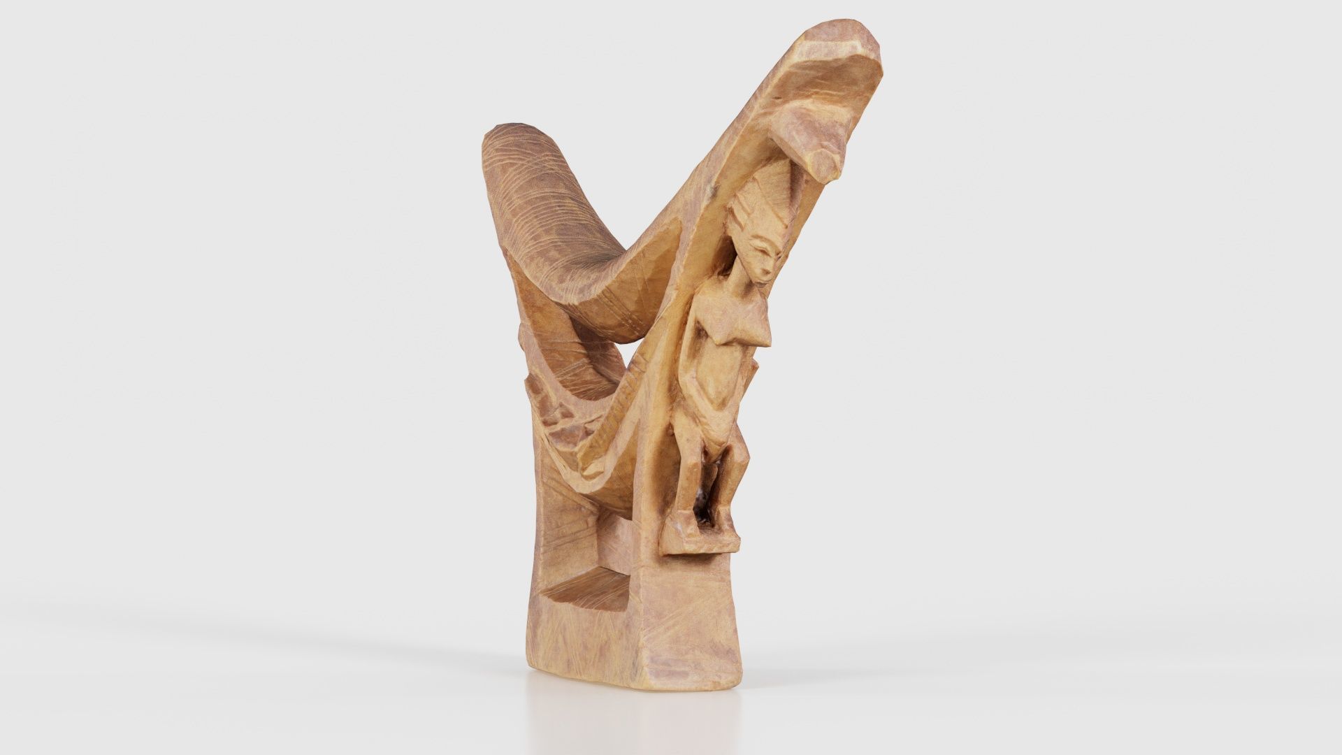 Headrest Africa Wood Furniture Prop 44 Low-poly 3D model_20