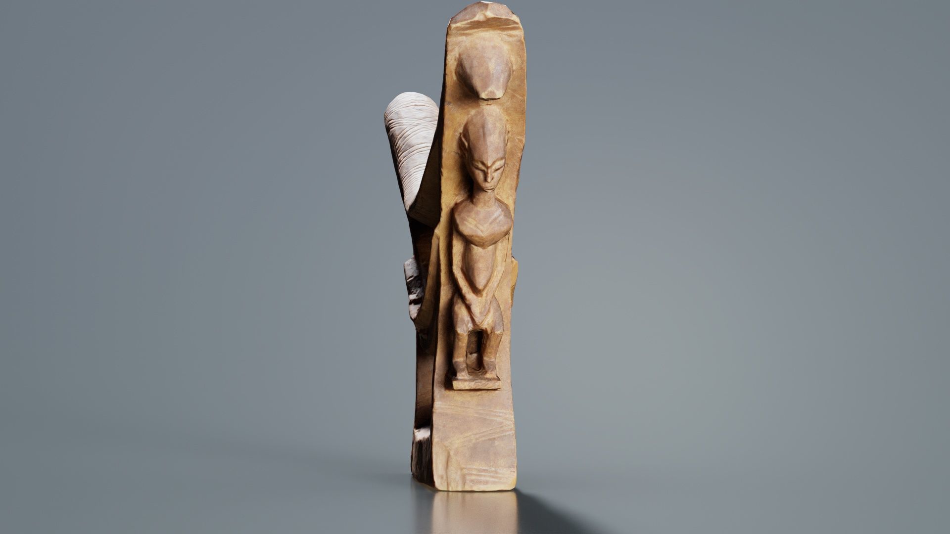 Headrest Africa Wood Furniture Prop 44 Low-poly 3D model_1