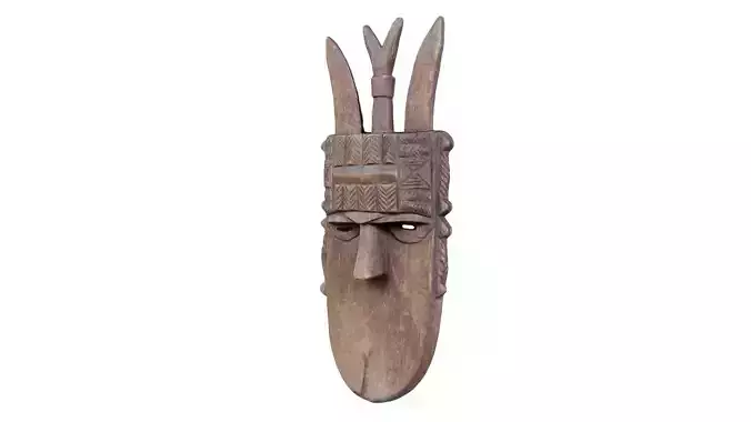 Afrikan Mask Carved Wood 47 Low-poly 3D model