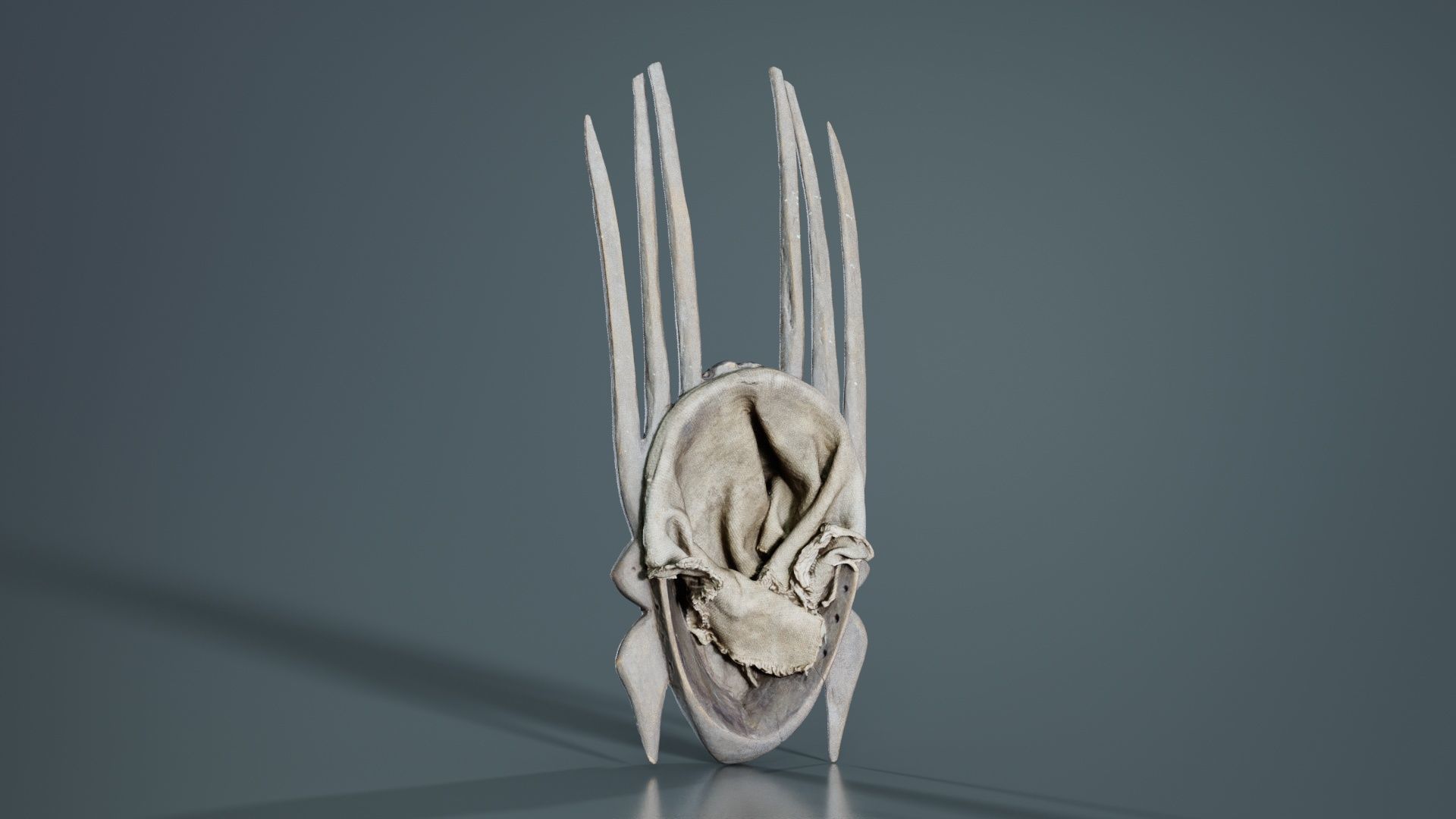 Afrikan Mask Carved Wood 48 Low-poly 3D model_8