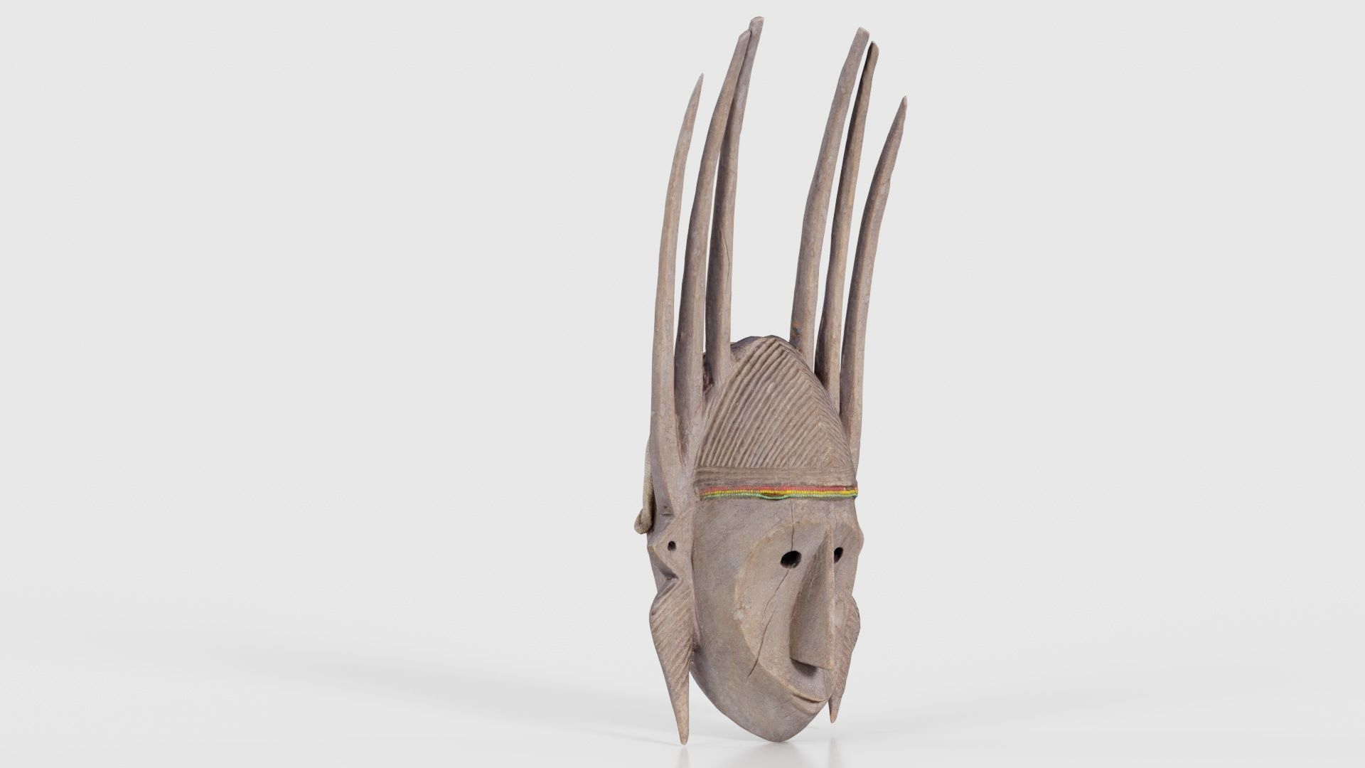 Afrikan Mask Carved Wood 48 Low-poly 3D model_17