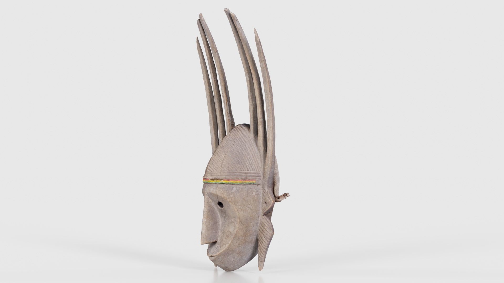 Afrikan Mask Carved Wood 48 Low-poly 3D model_26