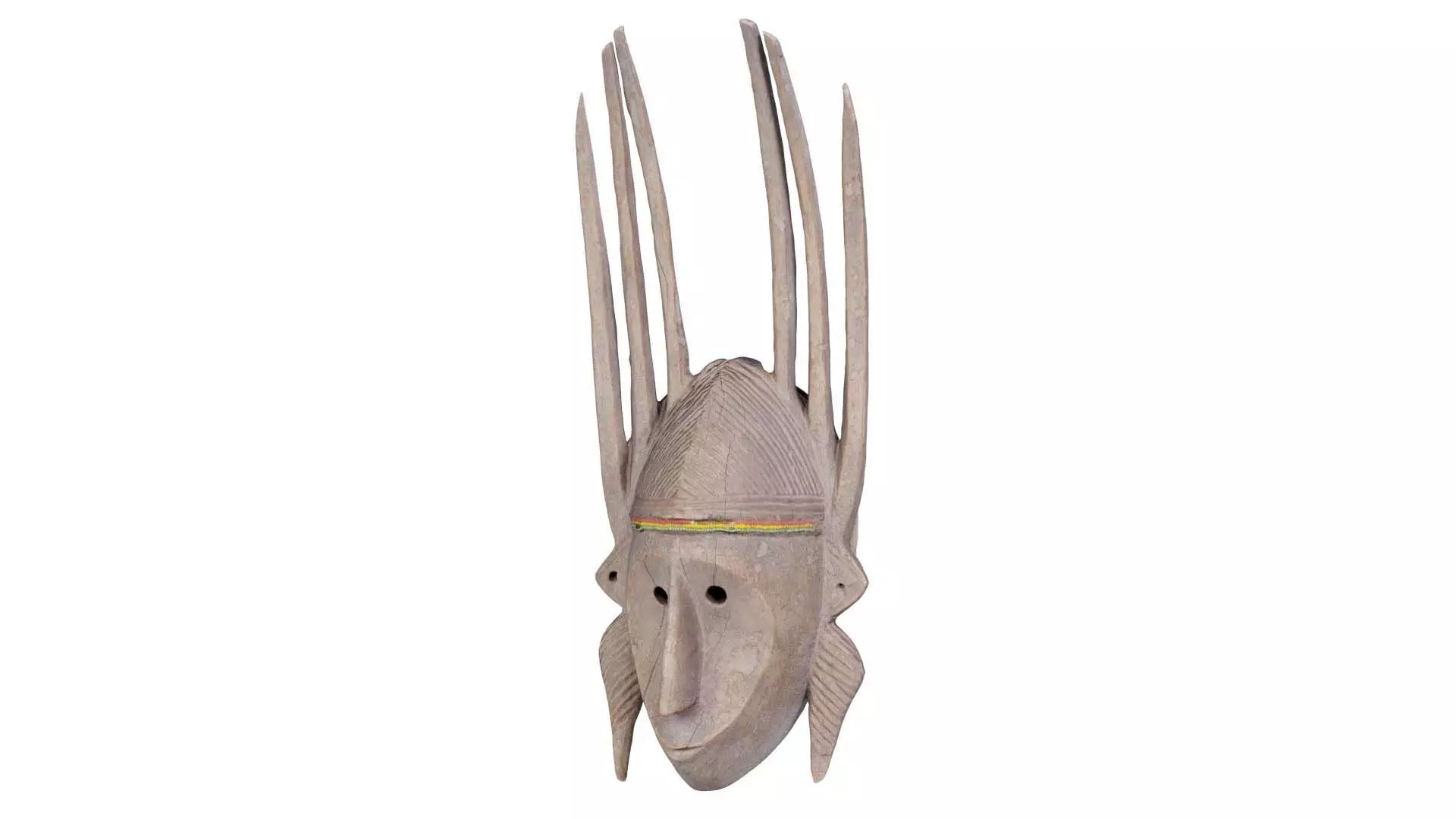 Afrikan Mask Carved Wood 48 Low-poly 3D model_0