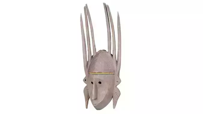 Afrikan Mask Carved Wood 48 Low-poly 3D model
