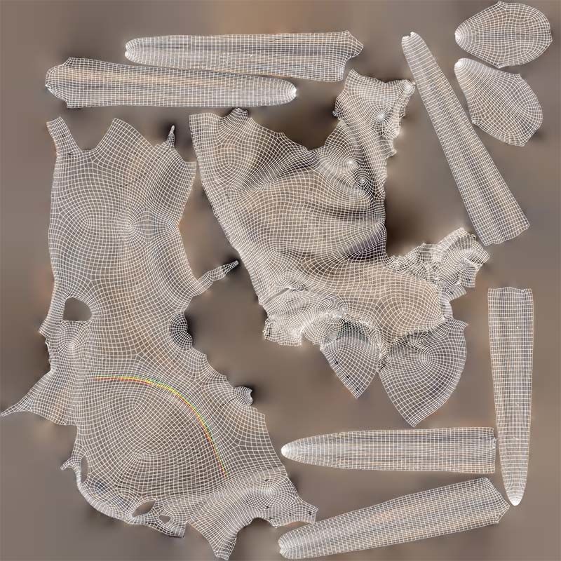 Afrikan Mask Carved Wood 48 Low-poly 3D model_14