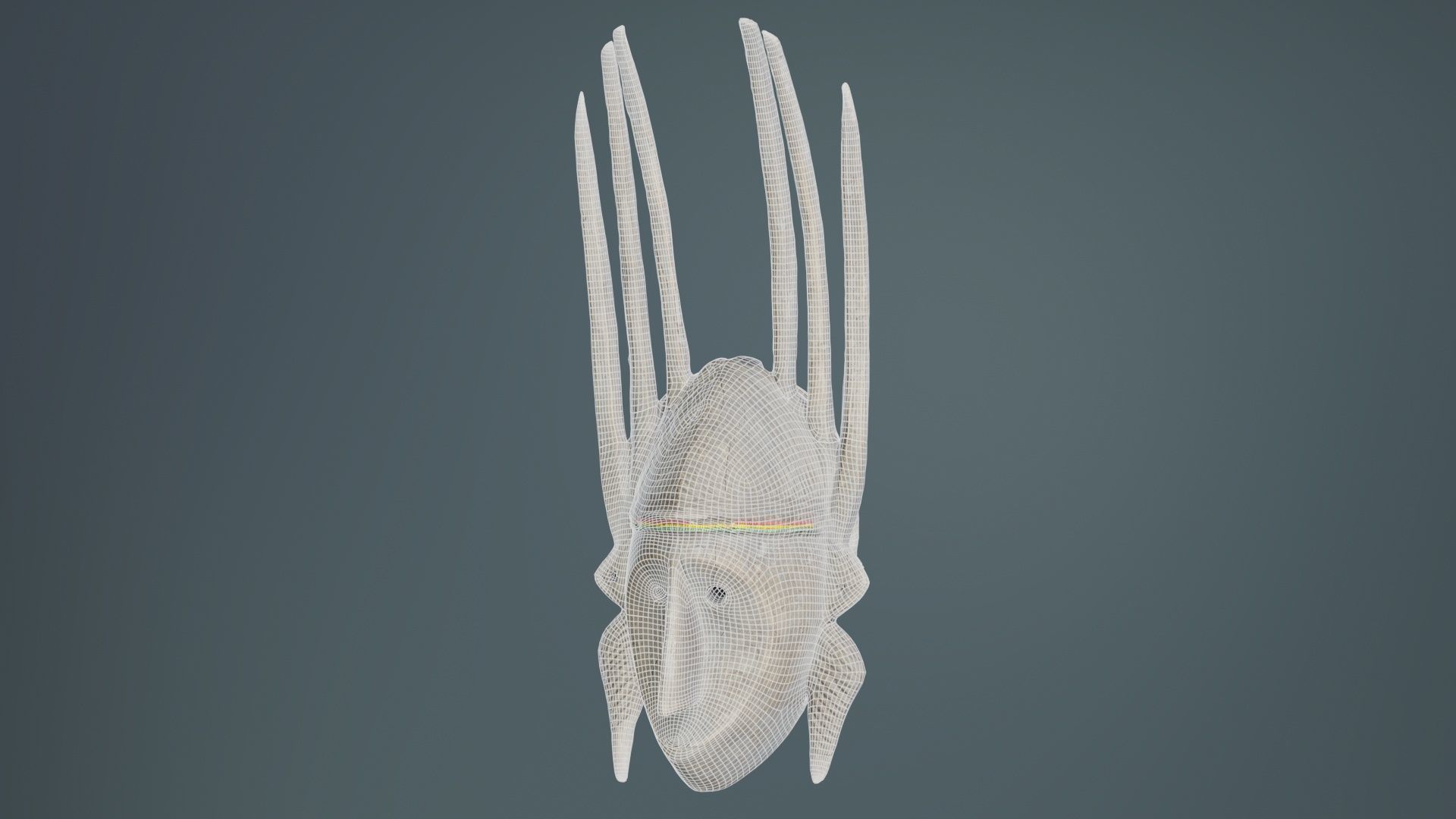 Afrikan Mask Carved Wood 48 Low-poly 3D model_9